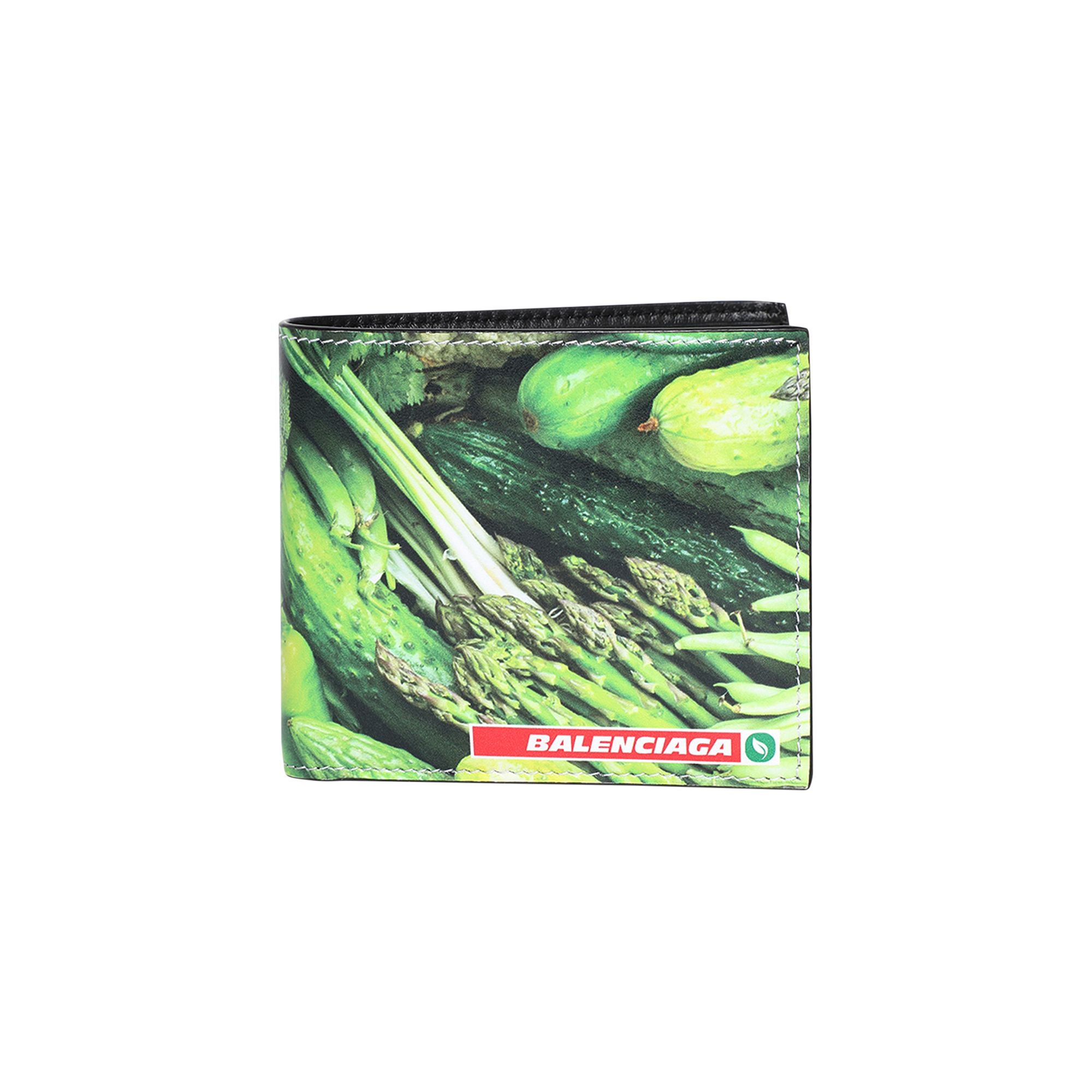 Pre-owned Balenciaga Antwerp Square Folded Coin Wallet 'veggie'