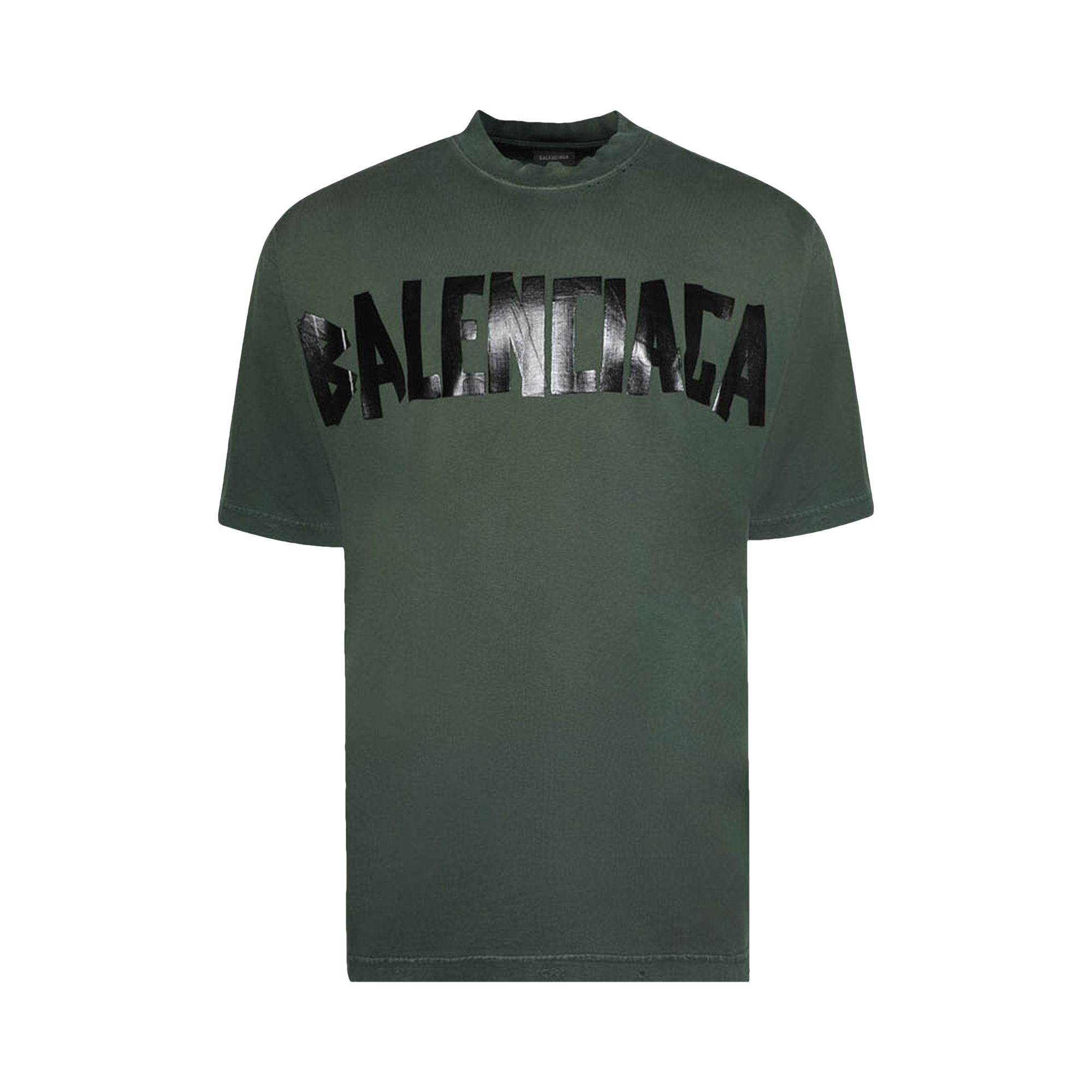 Balenciaga Tape Logo T-Shirt 'Dark Green' | Men's Size M