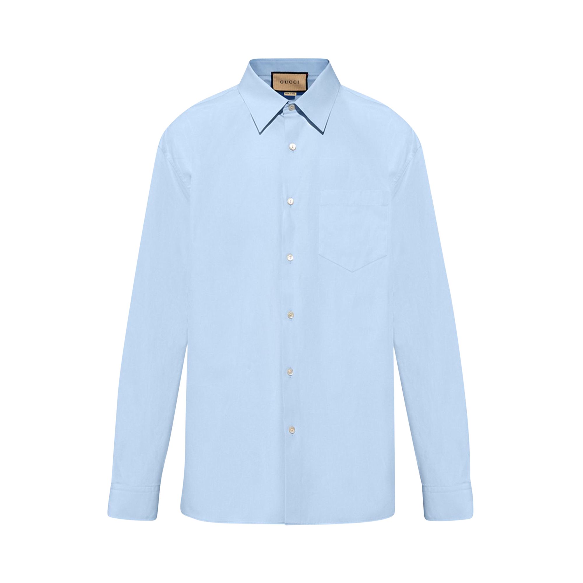 Gucci Poplin Long-Sleeve Shirt 'Sky Blue' | Men's Size 16.5
