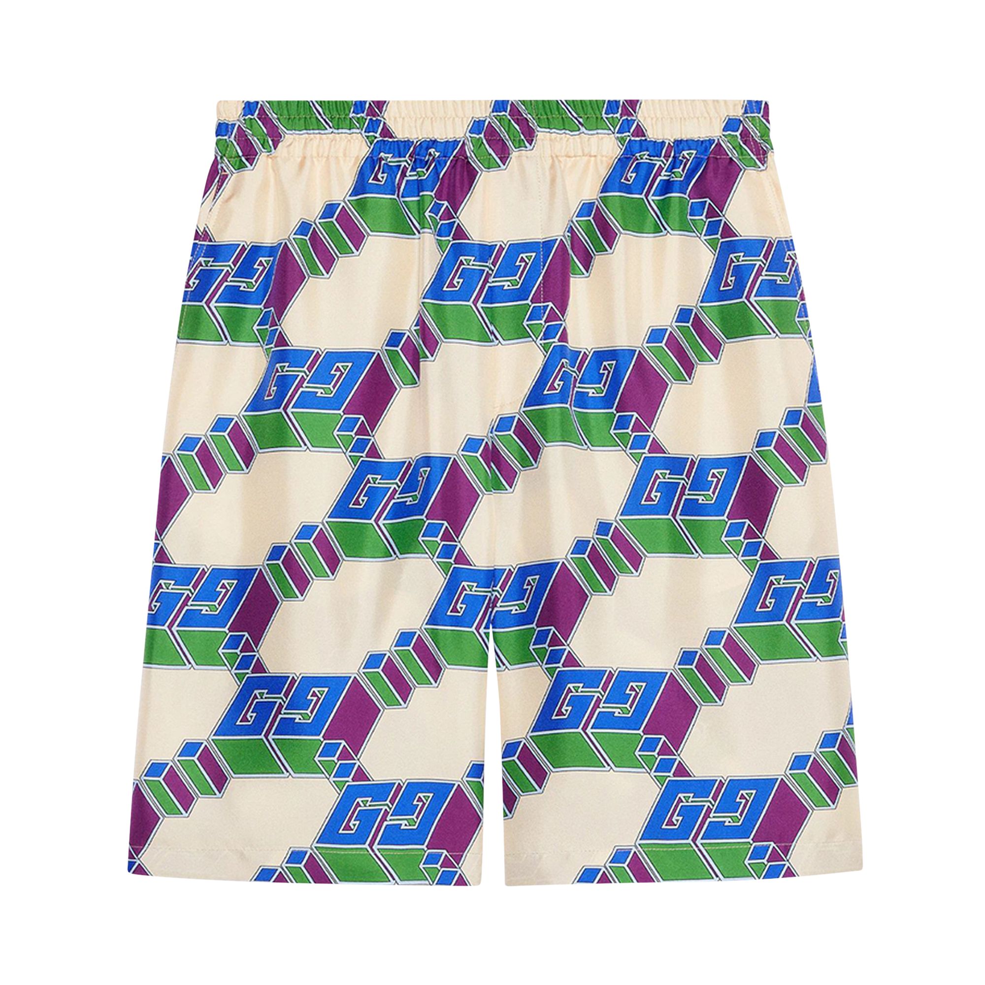 Pre-owned Gucci Jersey Shorts 'ivory/blue/multicolor' | Men's Size 56