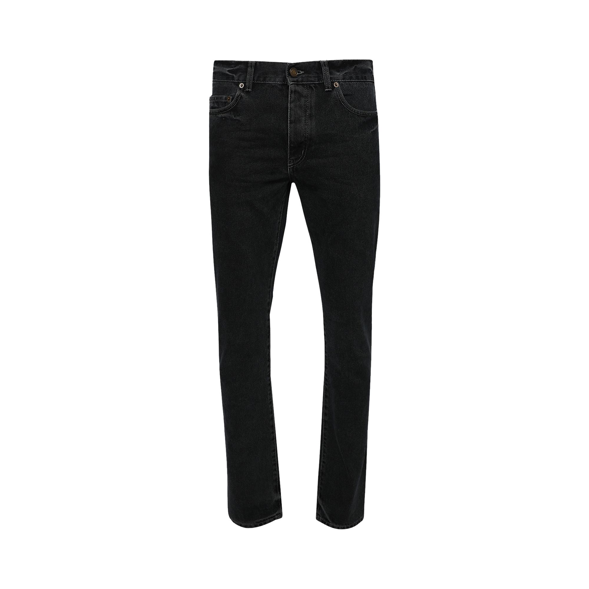 Pre-owned Saint Laurent Slim Fit Straight Pants 'dark Blue/black' | Men's Size 38