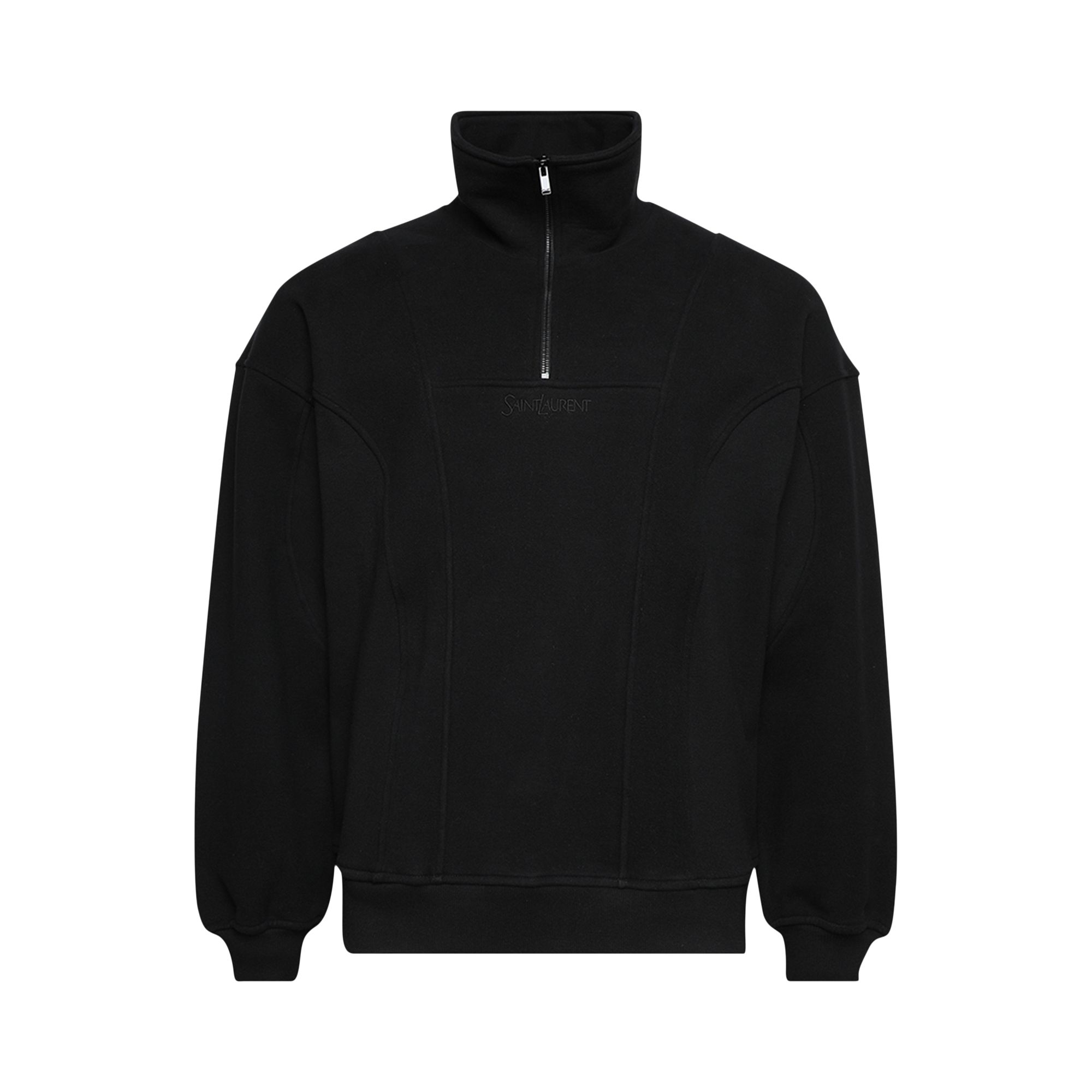 Pre-owned Saint Laurent Half Zip Sweatshirt 'black'