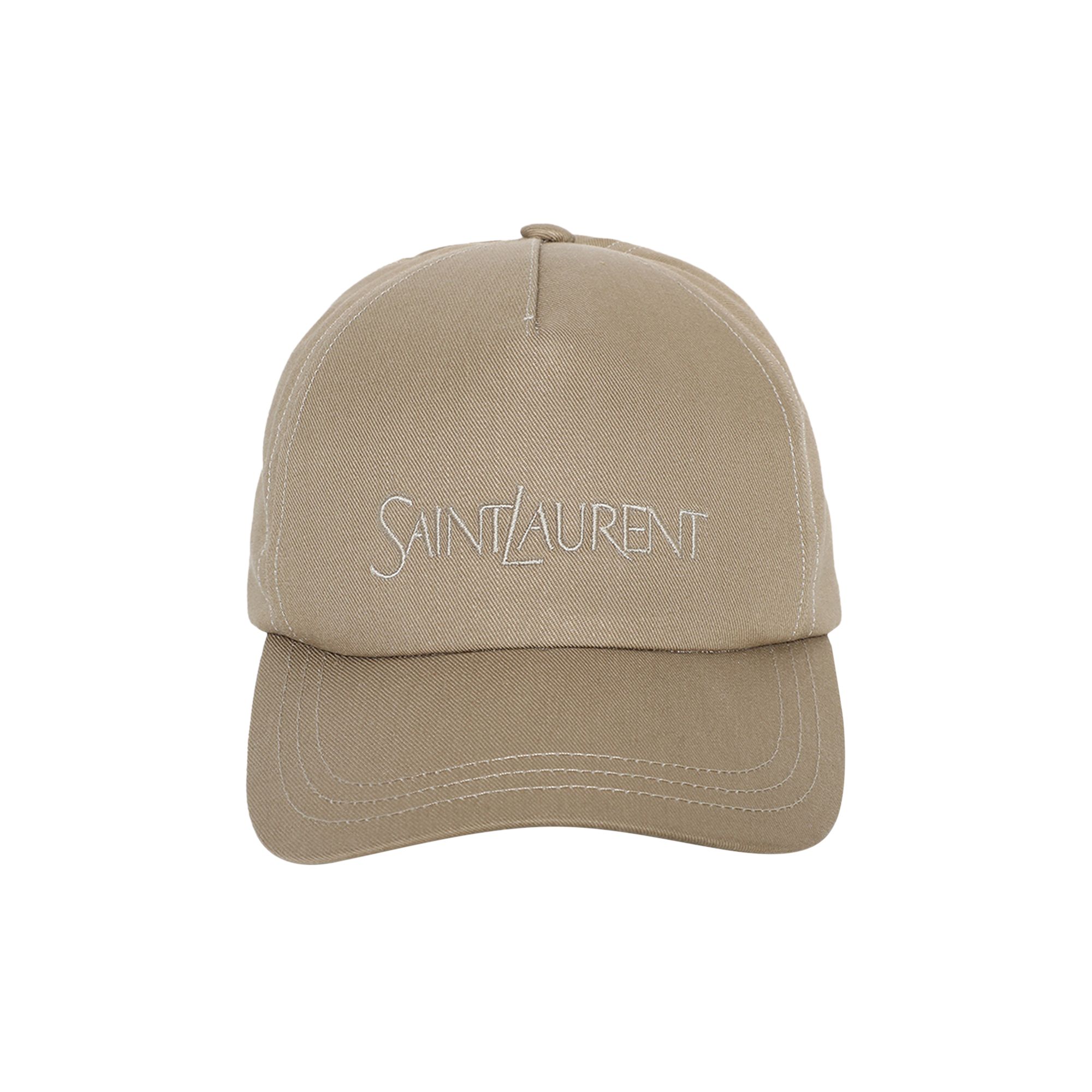 Pre-owned Saint Laurent Logo Embroidered Baseball Cap 'beige' | Tan | Men's Size 59