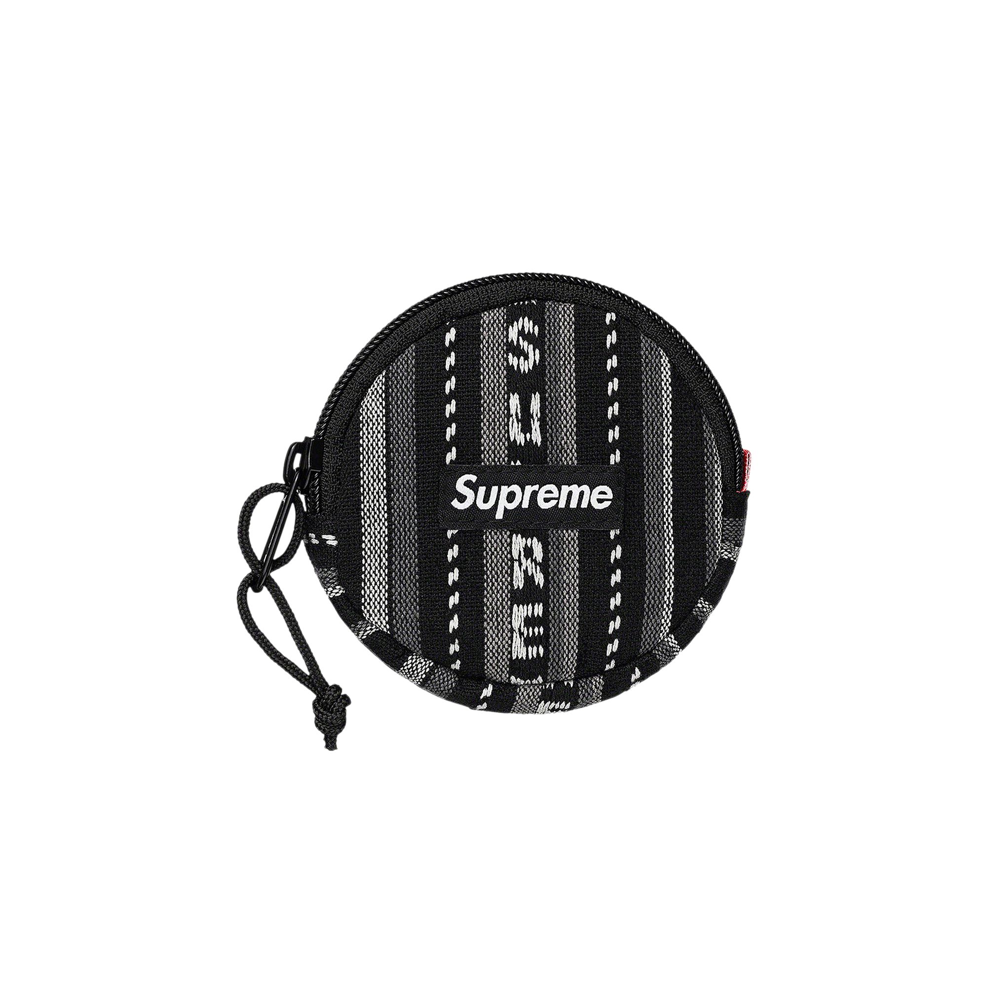 Supreme Woven Stripe Coin Pouch 'Black' | Men's Size Onesize