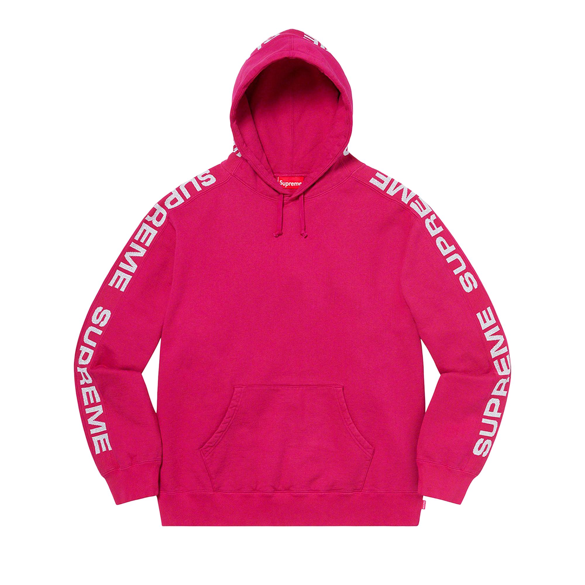 SUPREME SUPREME METALLIC RIB HOODED SWEATSHIRT 'FUCHSIA'