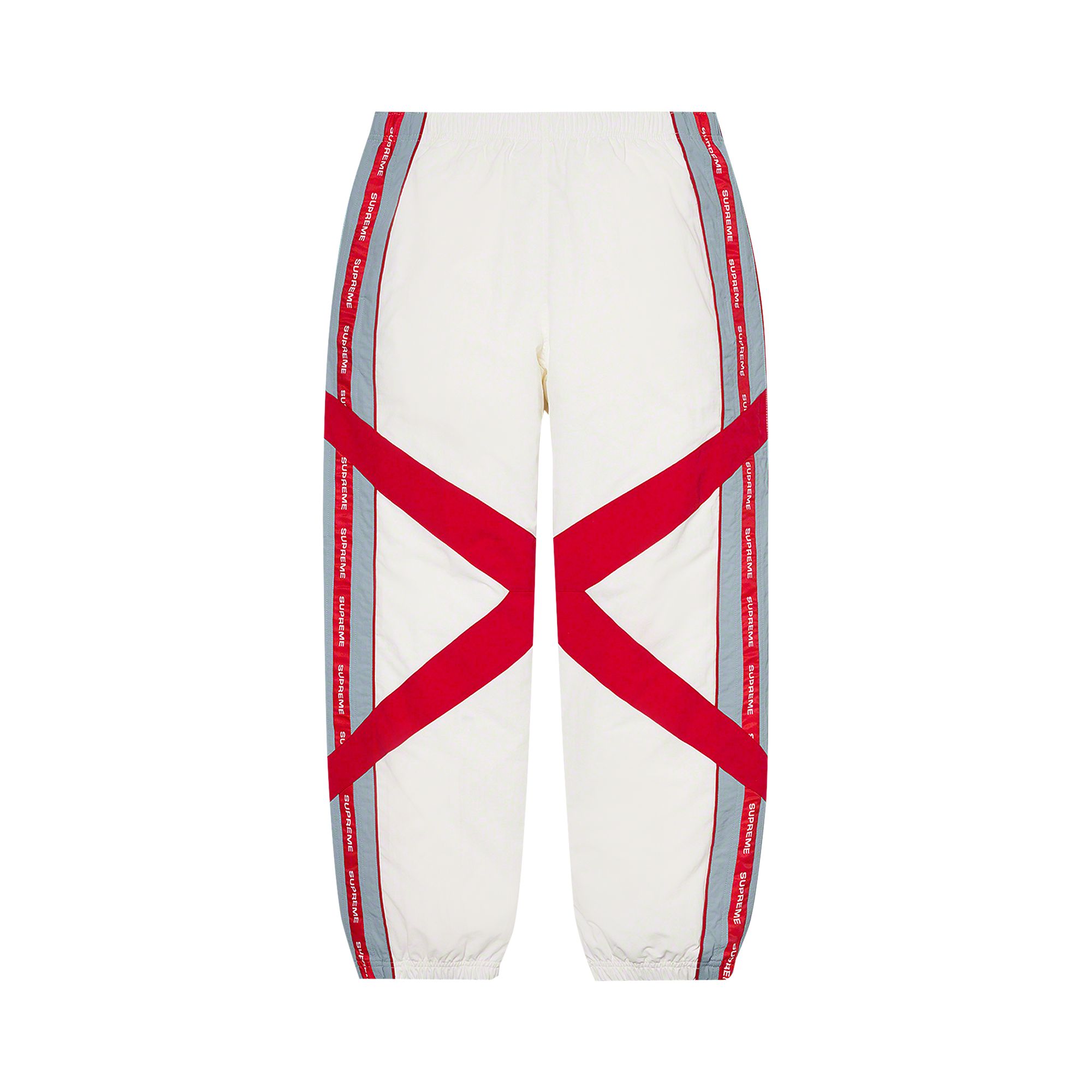 Pre-owned Supreme Cross Paneled Track Pant 'white'