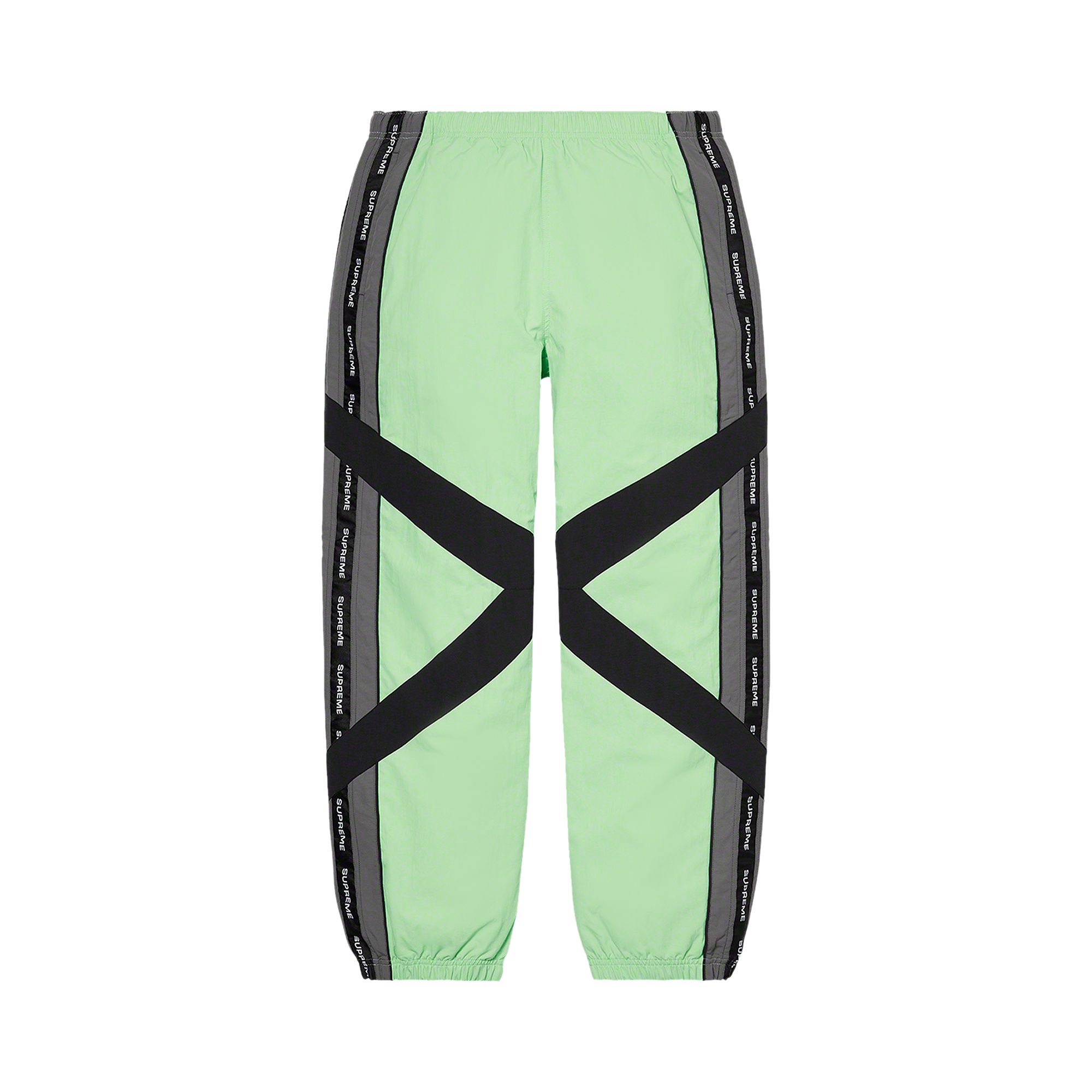 Pre-owned Supreme Cross Paneled Track Pant 'mint' In Green
