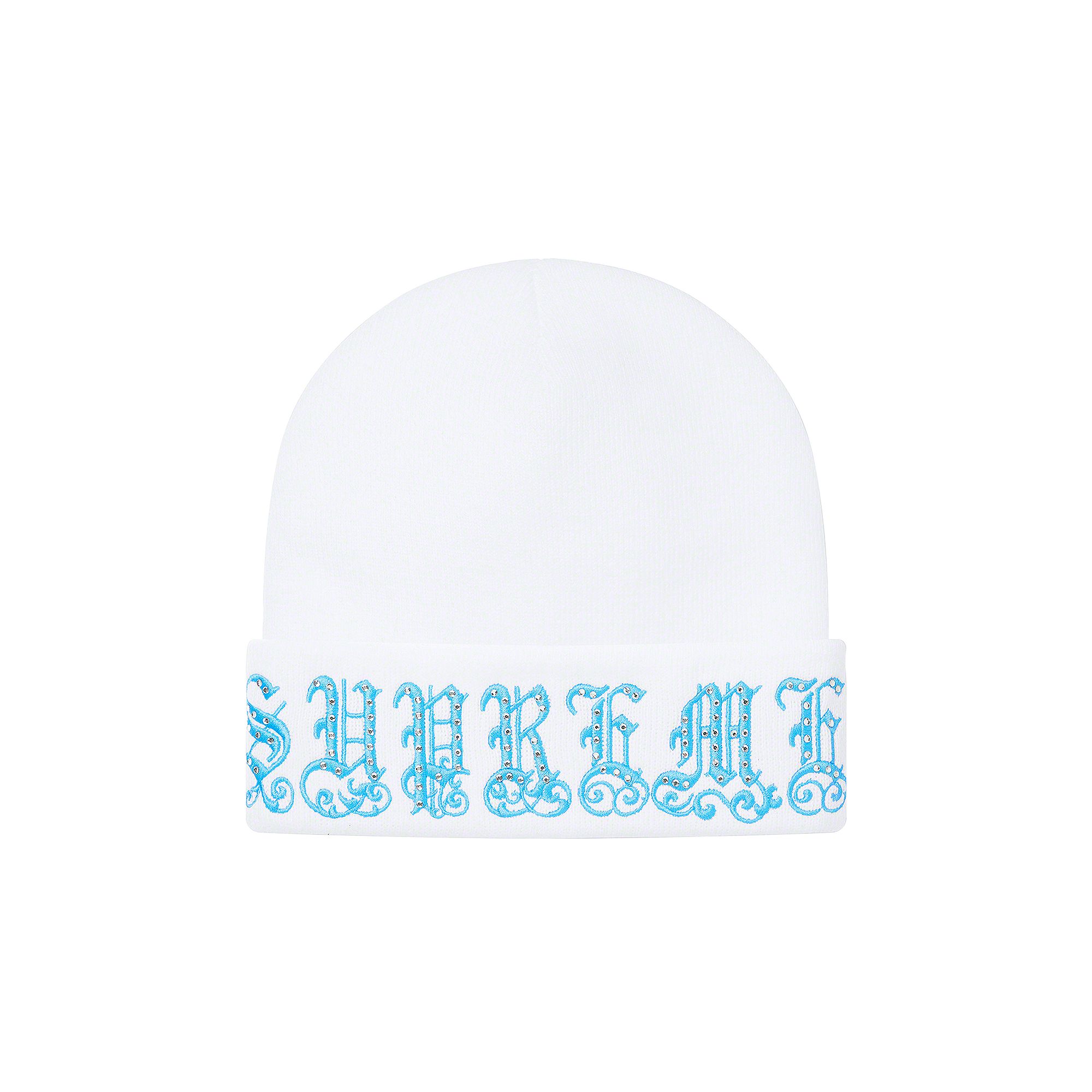 Supreme Old English Rhinestone Beanie 'White' | Men's Size Onesize