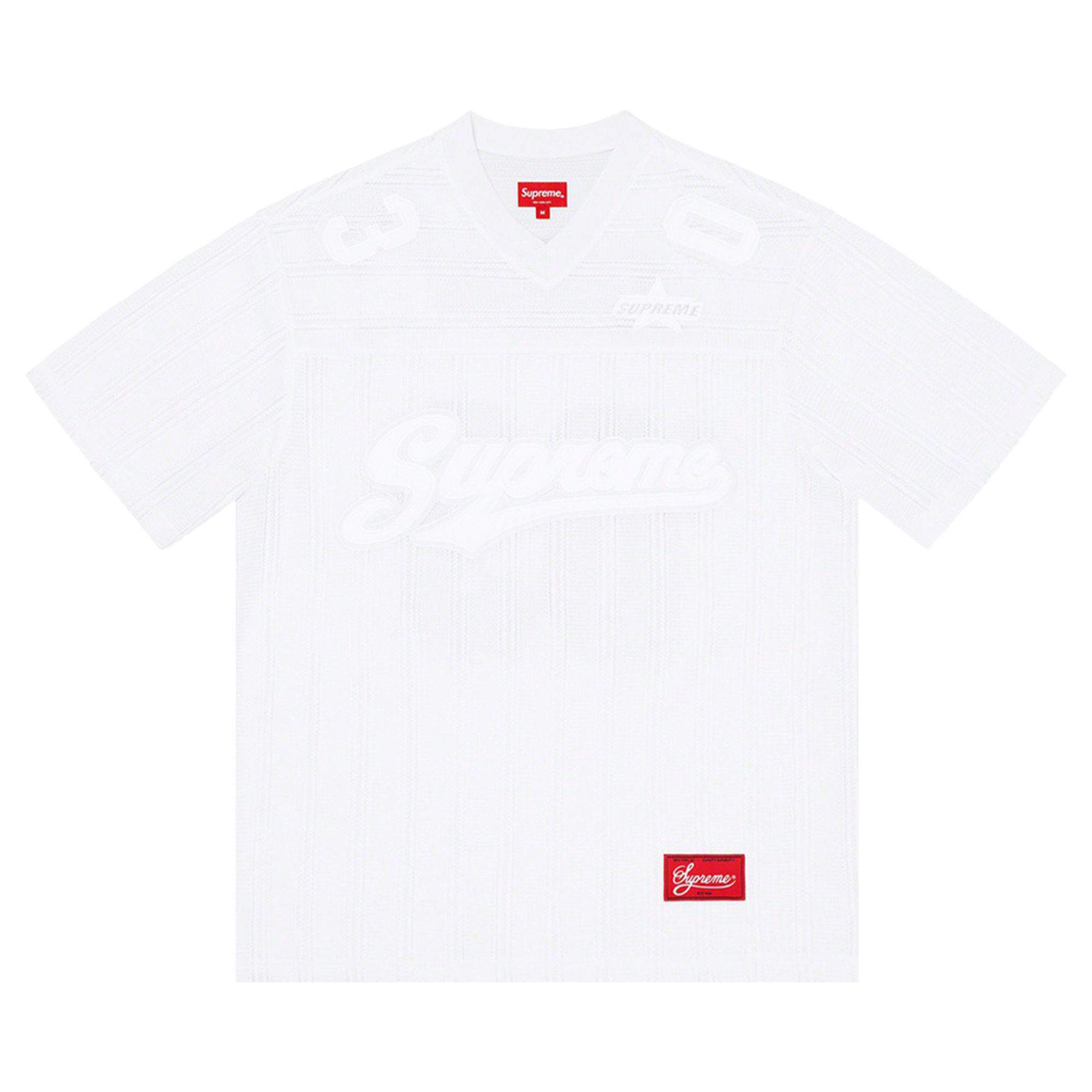 Pre-owned Supreme Mesh Stripe Football Jersey 'white'