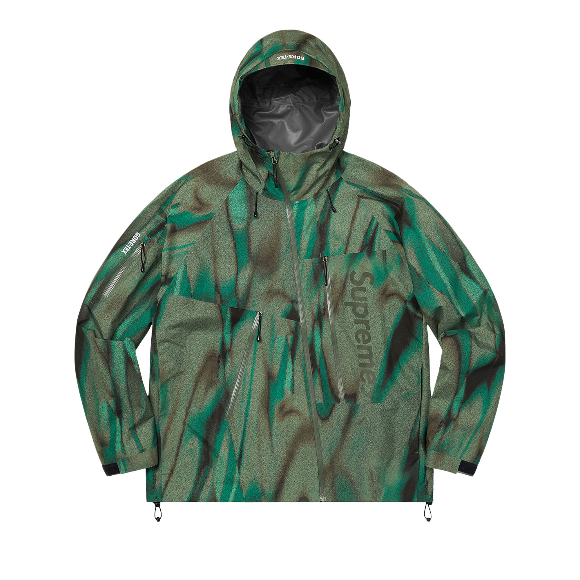 Pre-owned Supreme Gore-tex Paclite Shell Jacket 'olive Swirl' In Green