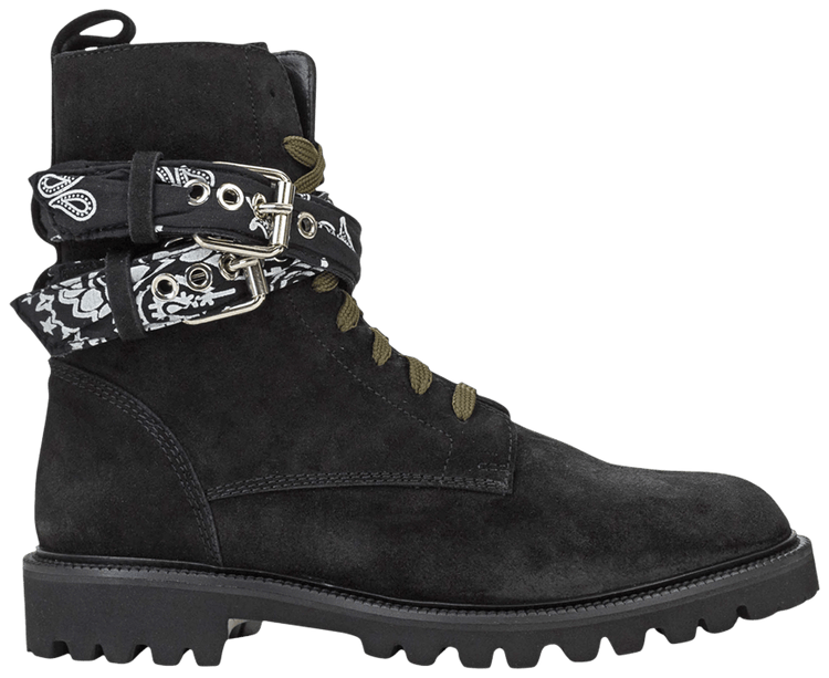 Amiri Suede Bandana Combat Boot Black