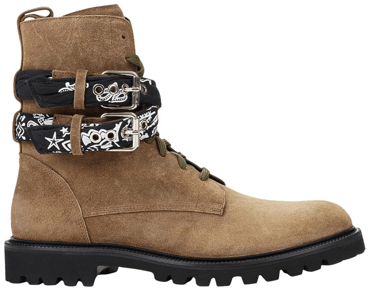 Amiri Suede Bandana Combat Boot Brown