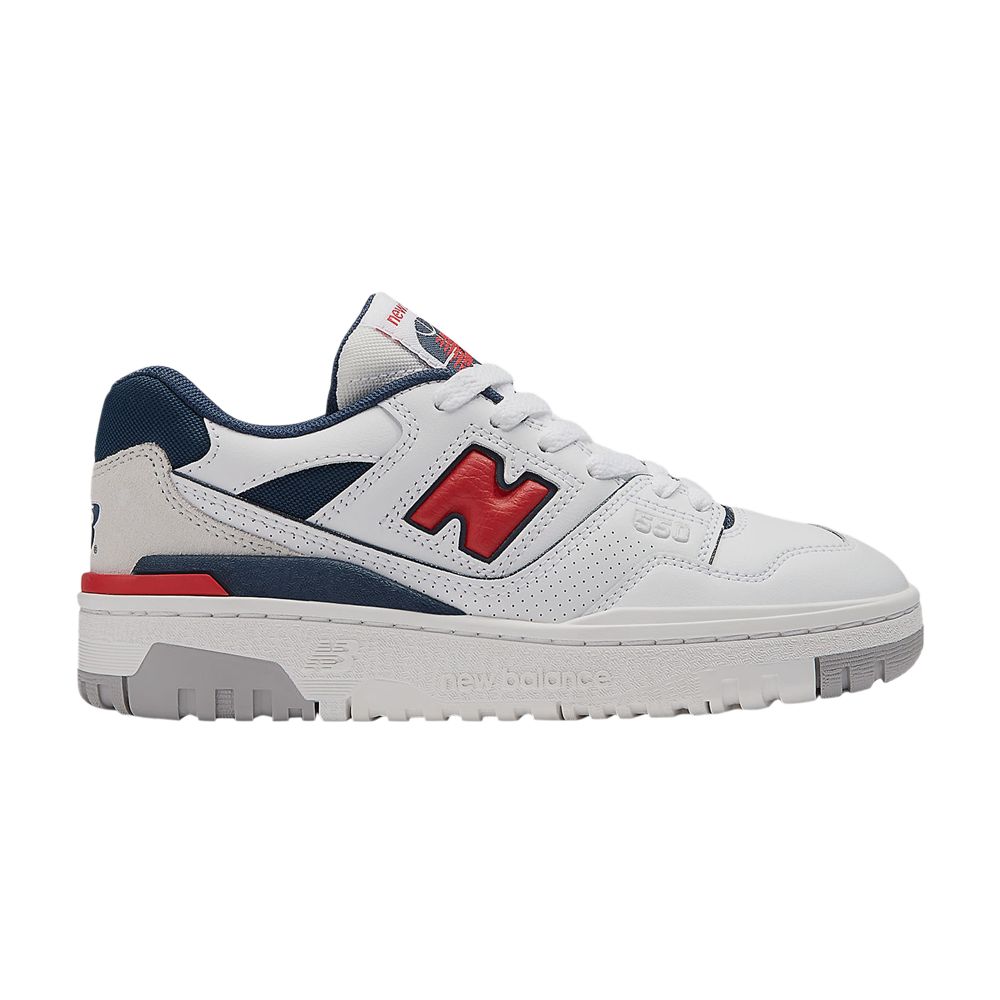 Pre-owned New Balance 550 Little Kid 'white Navy True Red' | Kid's Size 12
