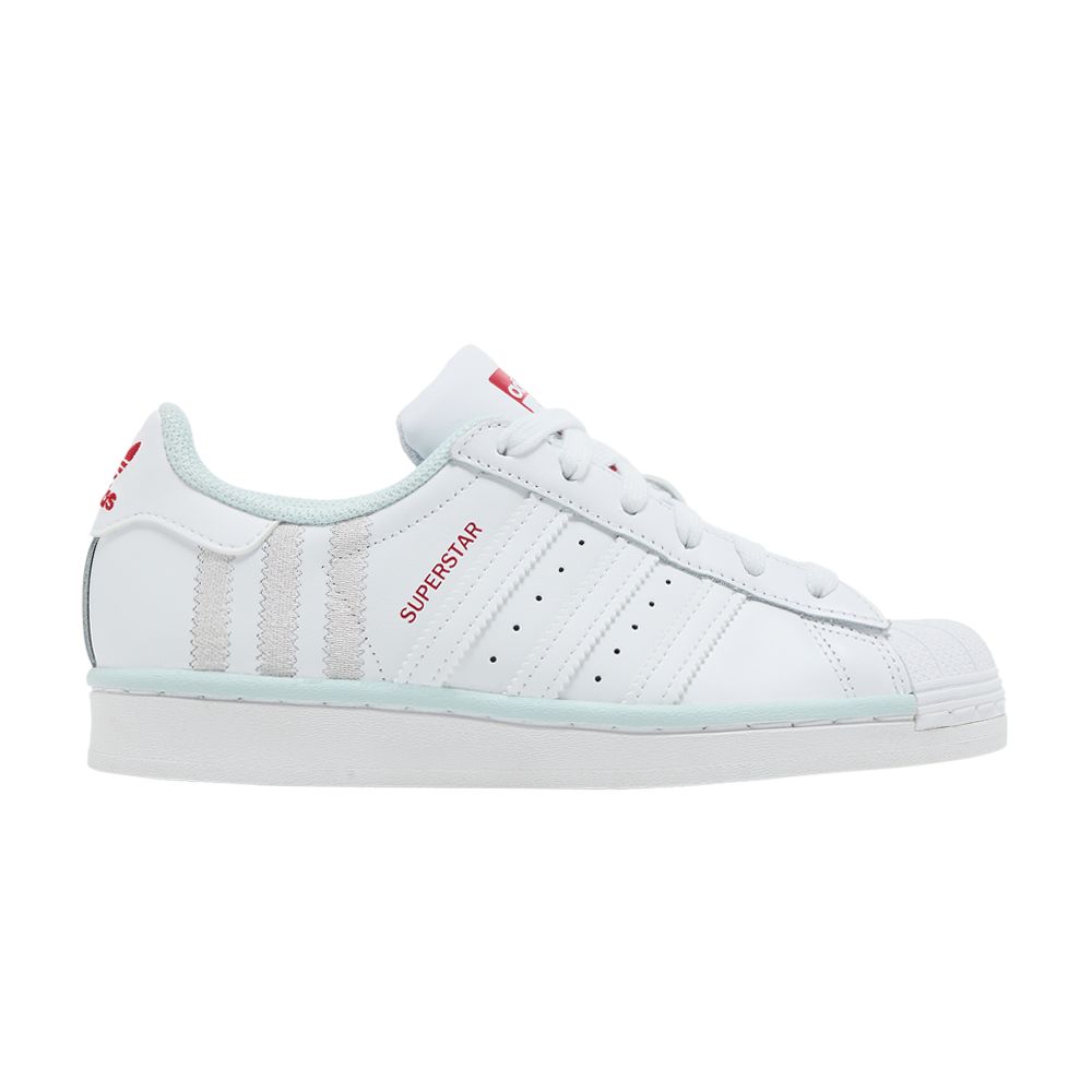 Pre-owned Adidas Originals Adidas Superstar J 'white Almost Blue' | Kid's Size 6.5