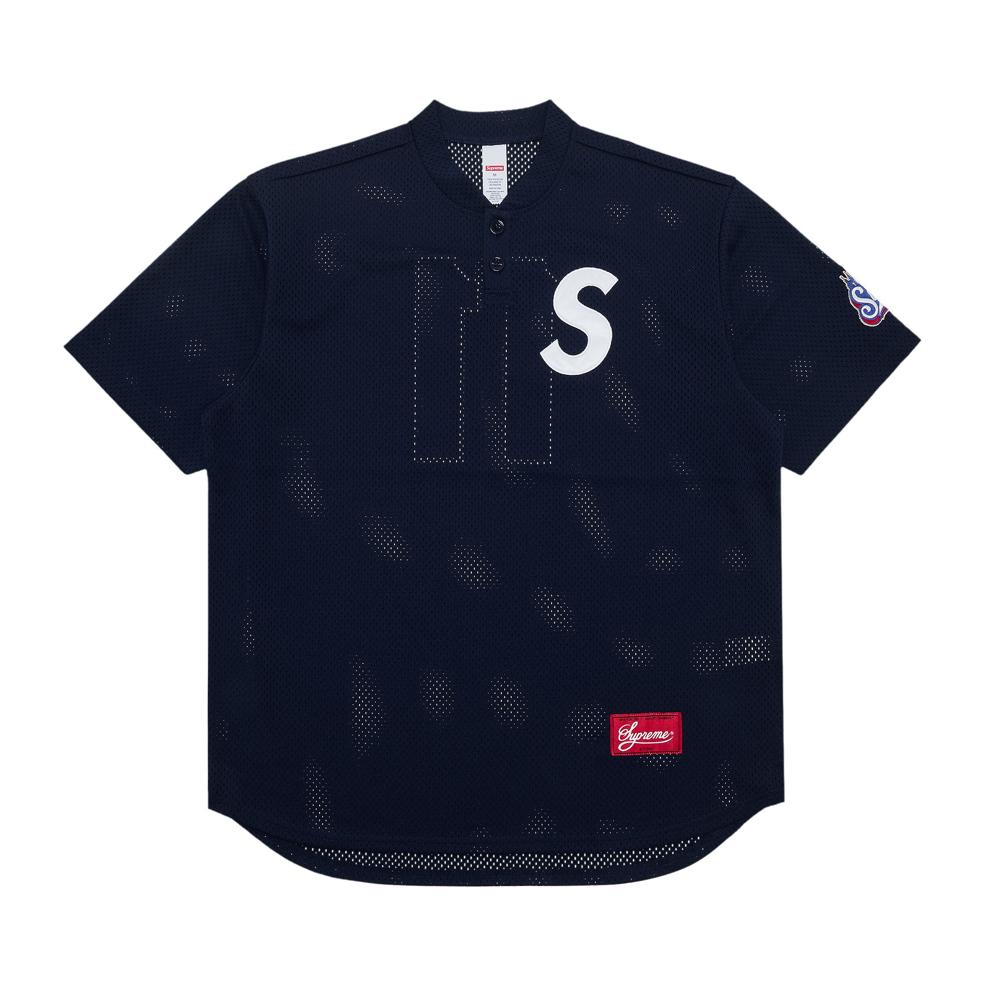 Supreme S Logo Baseball Henley 'Navy' | Blue | Men's Size 2XL