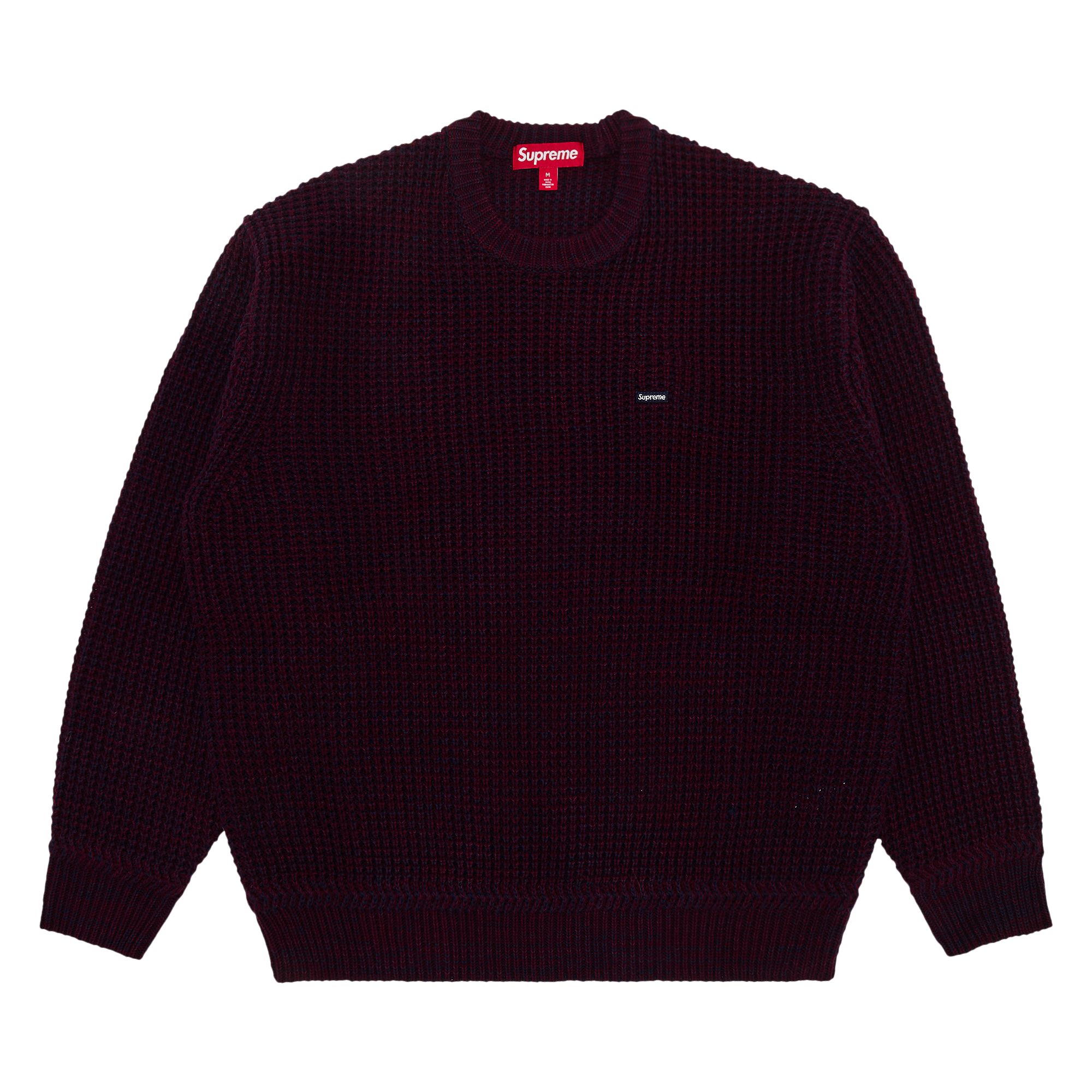 Supreme Waffle Small Box Sweater 'Burgundy M�lange' | Red | Men's Size L