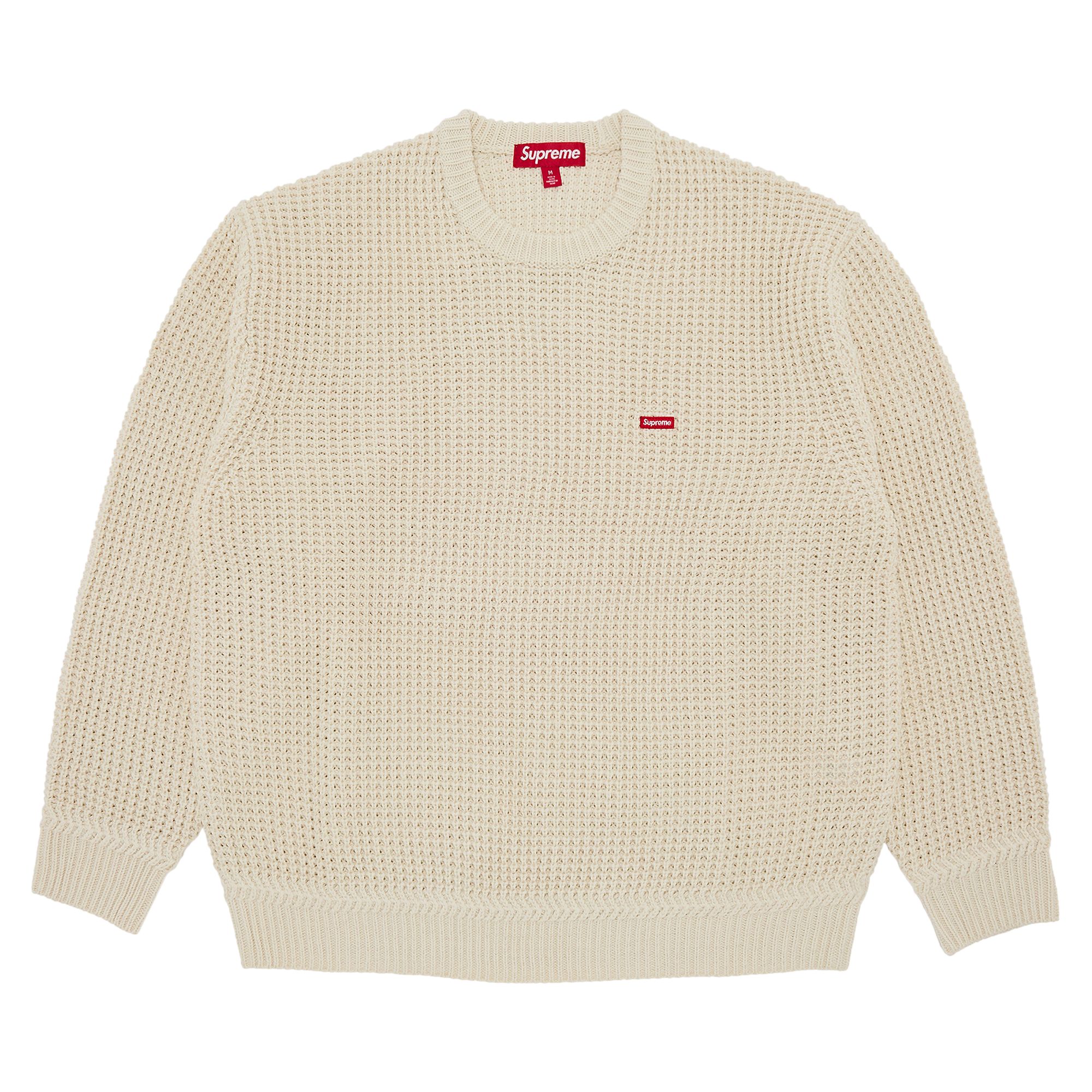 Pre-owned Supreme Waffle Small Box Sweater 'stone' In Cream