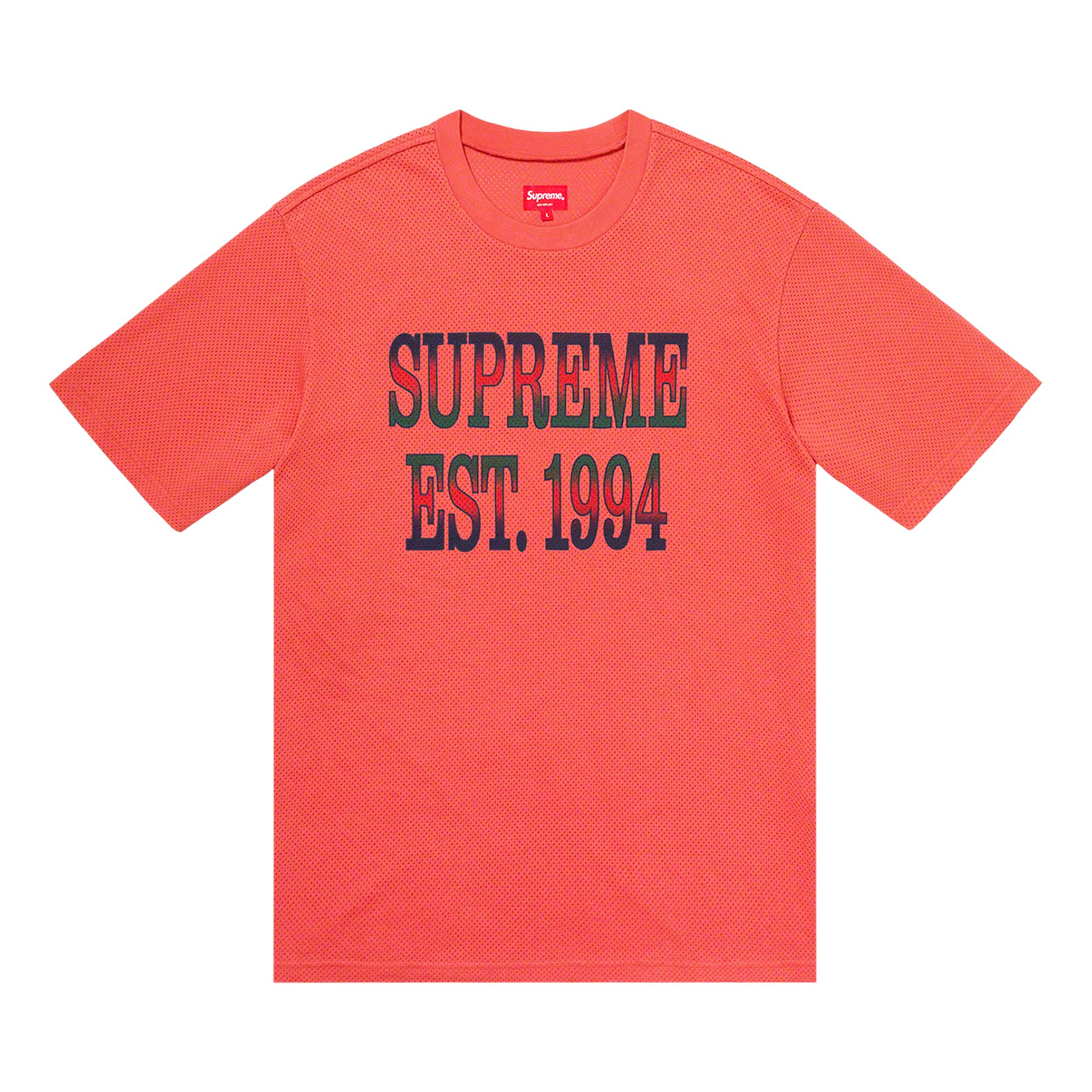 Pre-owned Supreme Cotton Mesh Logo Gradient Short-sleeve Top 'dark Coral' | Orange | Men's Size L