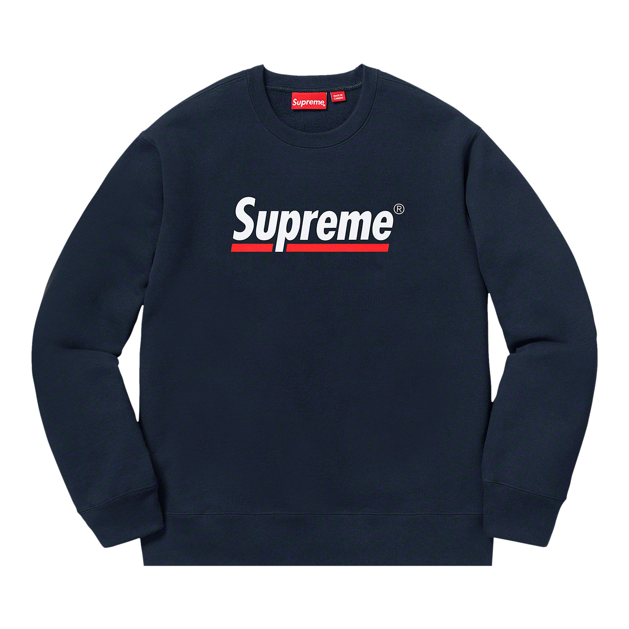 Supreme Underline Crewneck 'Navy' | Blue | Men's Size M