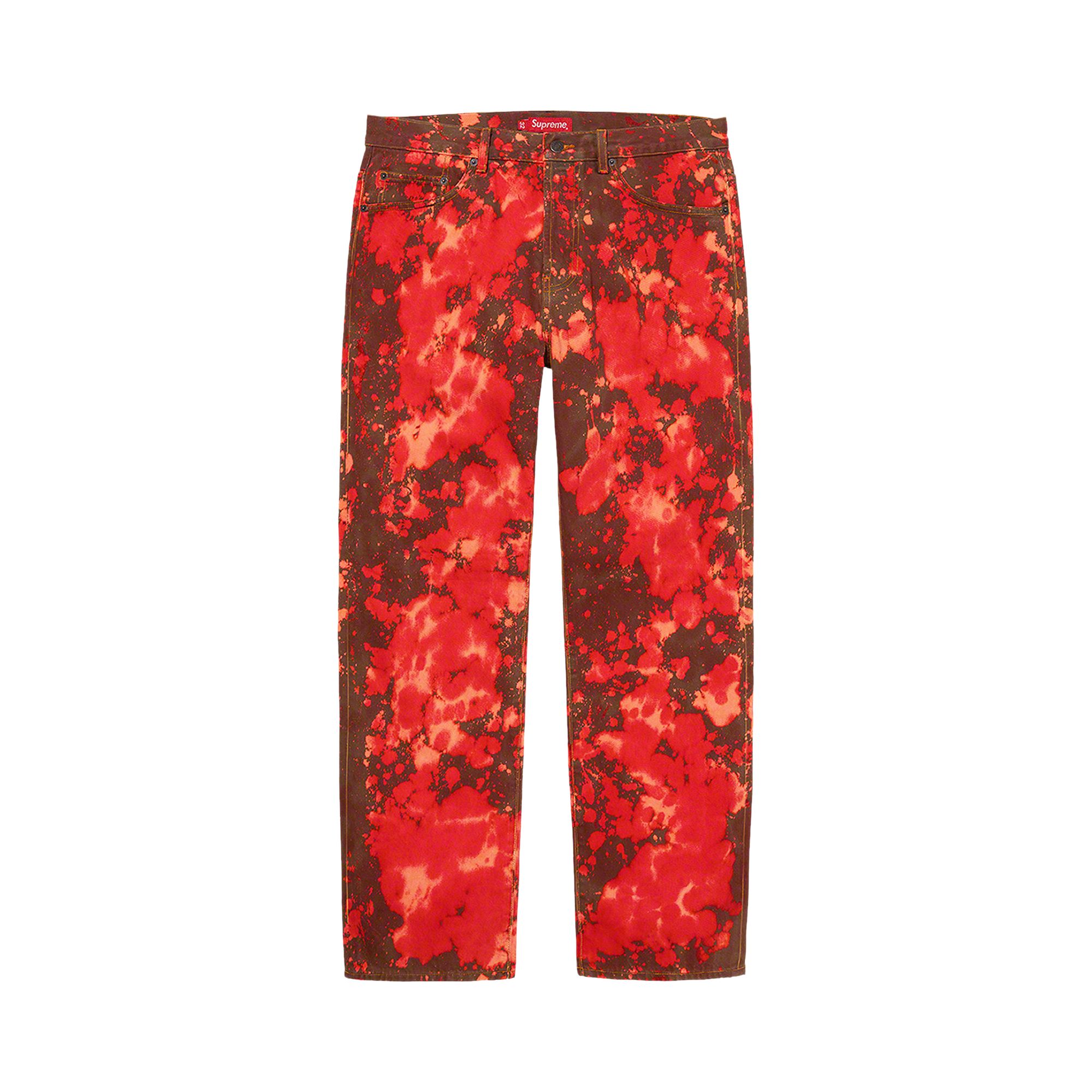 Pre-owned Supreme Regular Jean 'bleached Red' | Men's Size 30