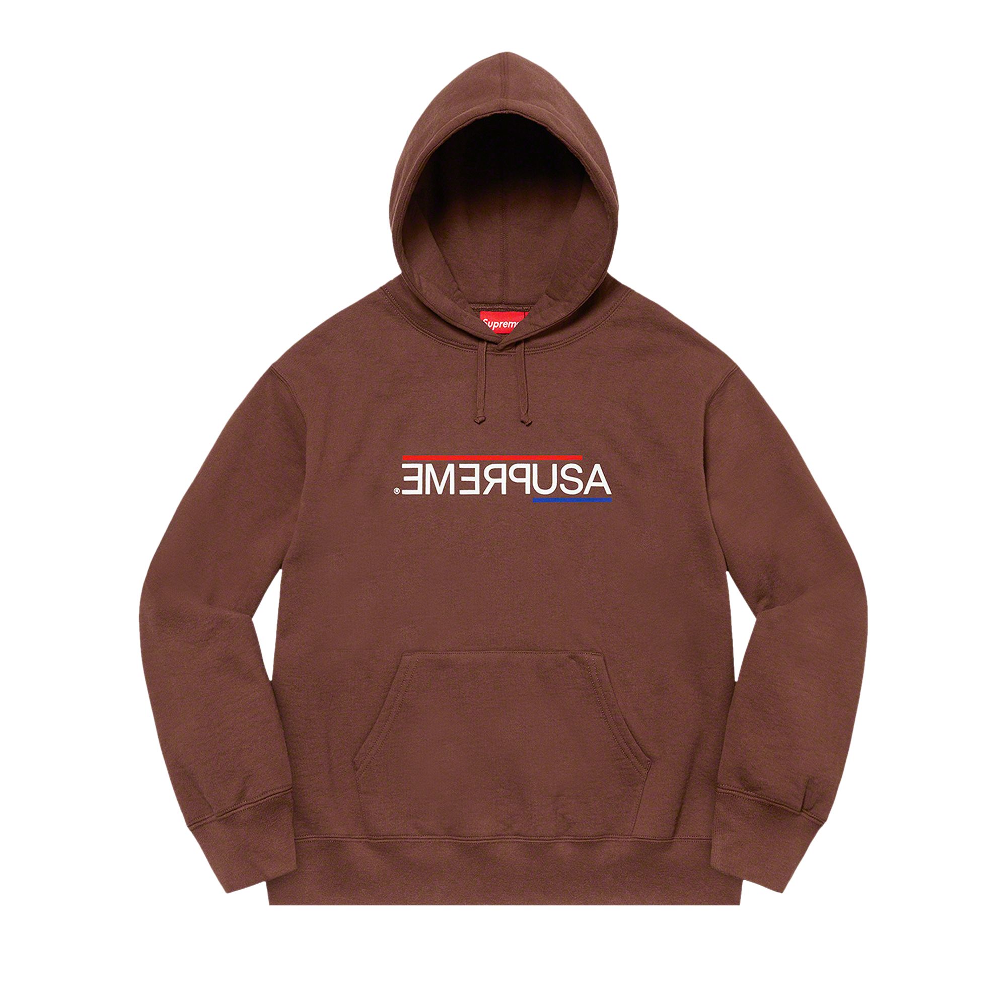 Pre-owned Supreme Usa Hooded Sweatshirt 'dark Brown'