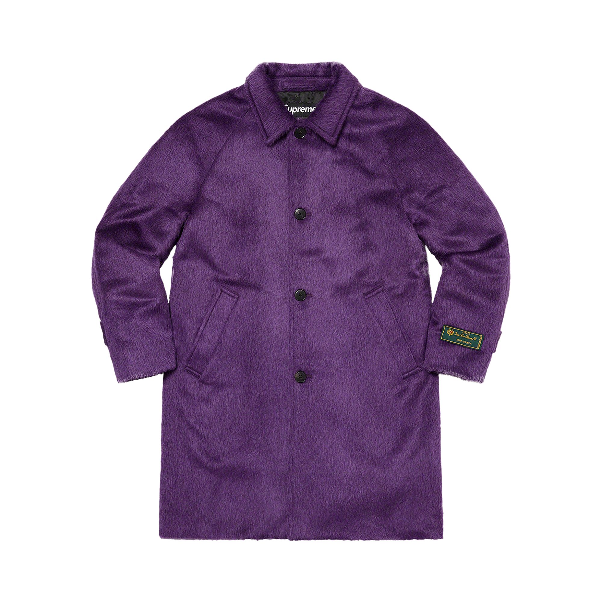 Pre-owned Supreme Alpaca Overcoat 'purple' | Men's Size L