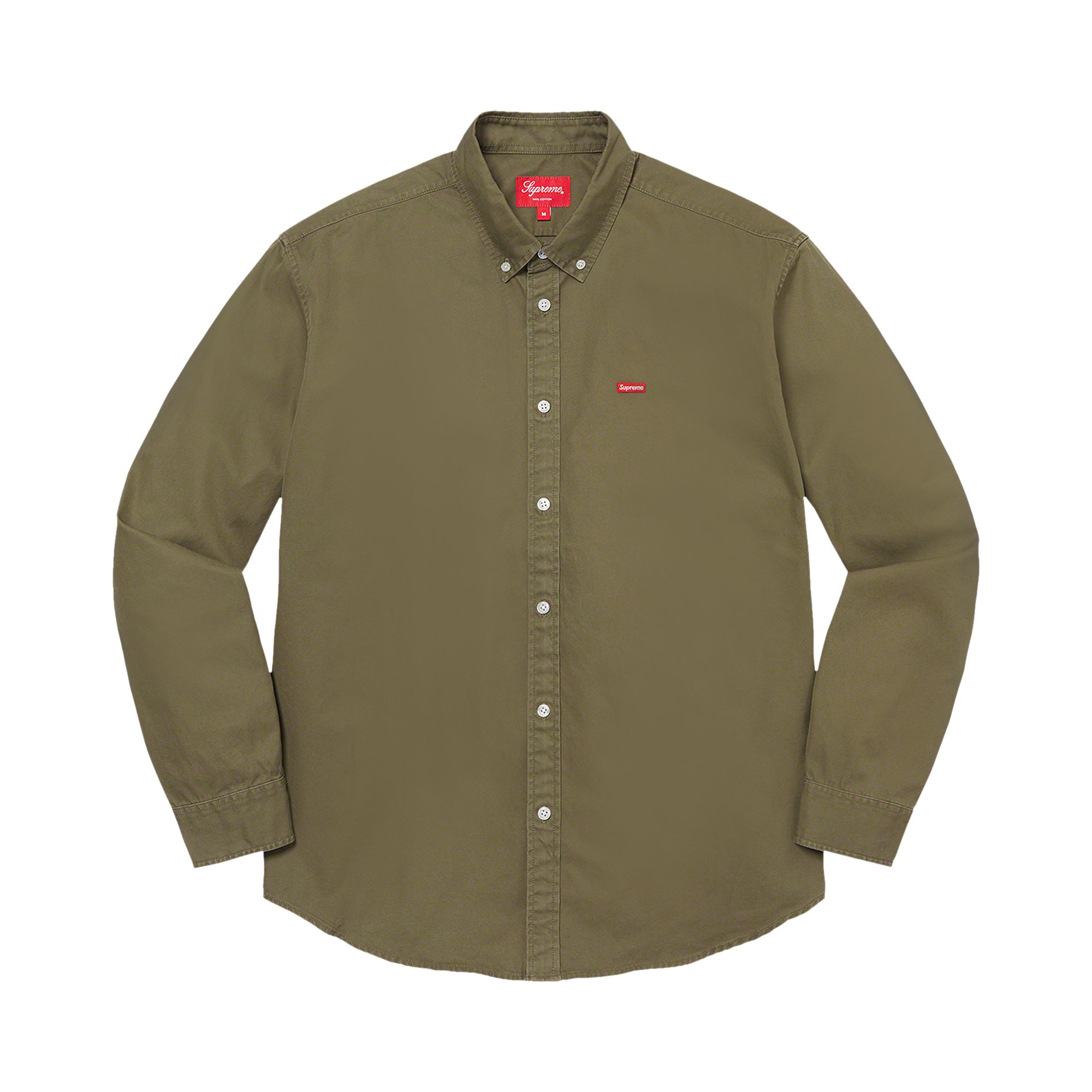Pre-owned Supreme Small Box Twill Shirt 'olive' | Green | Men's Size L