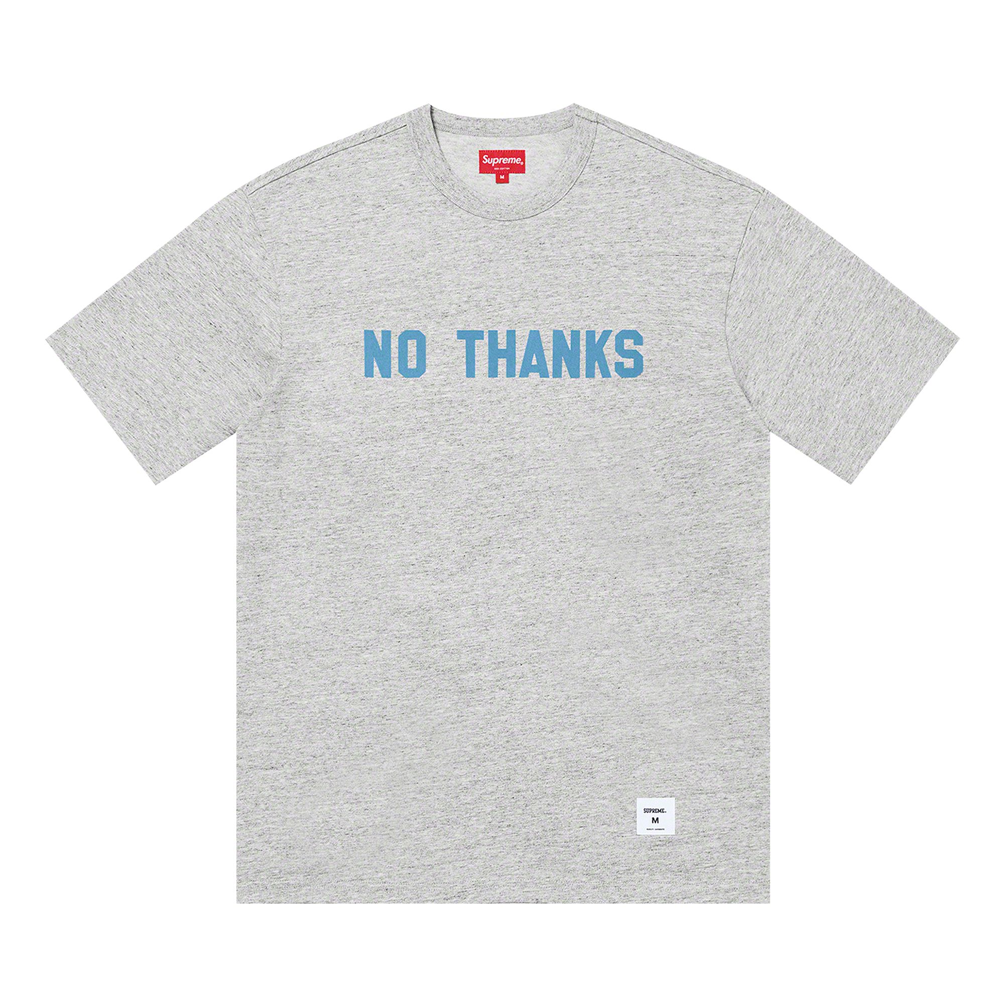 Pre-owned Supreme No Thanks Short-sleeve Top 'heather Grey' | Men's Size Xl