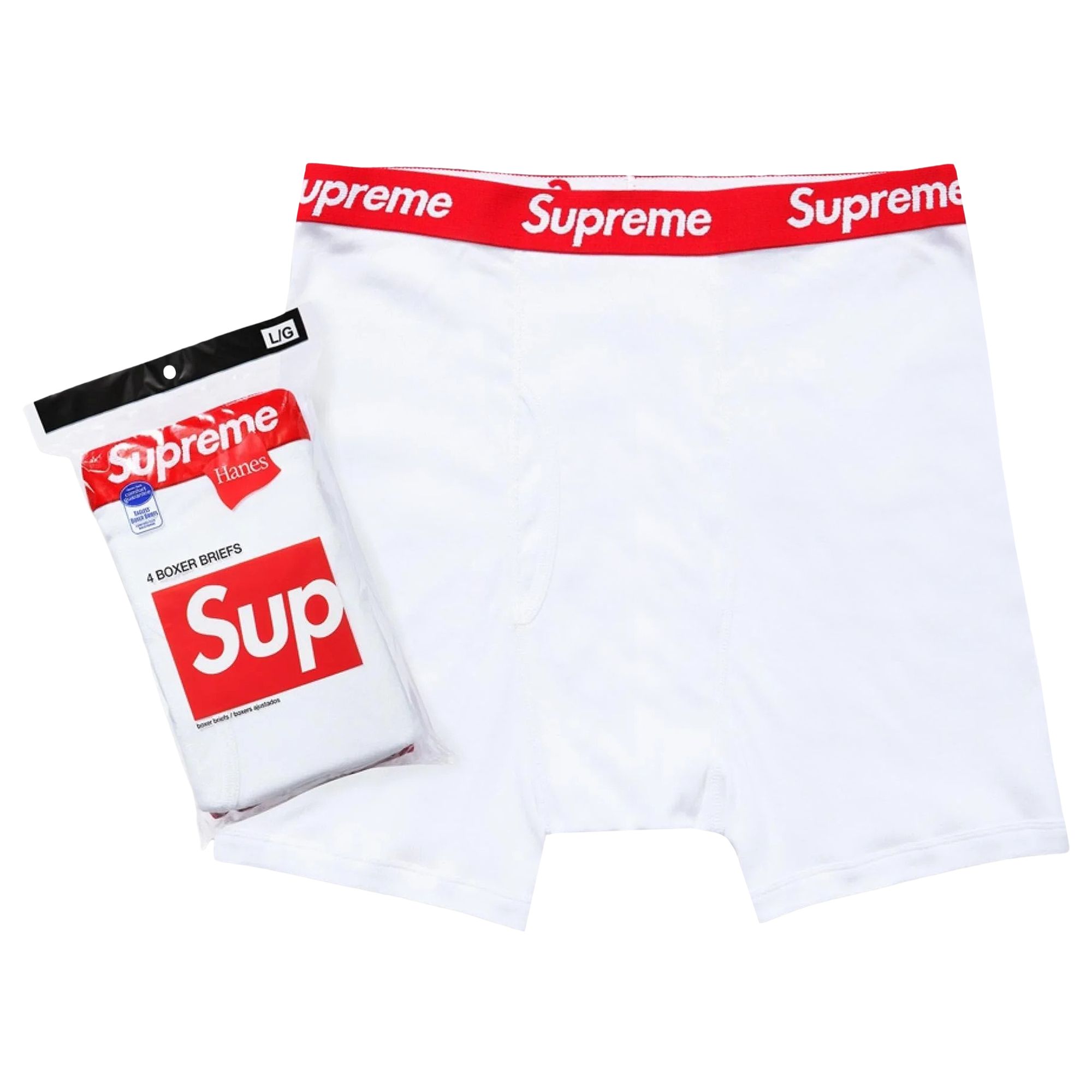 Pre-owned Supreme X Hanes Boxer Briefs (4 Pack) 'white'