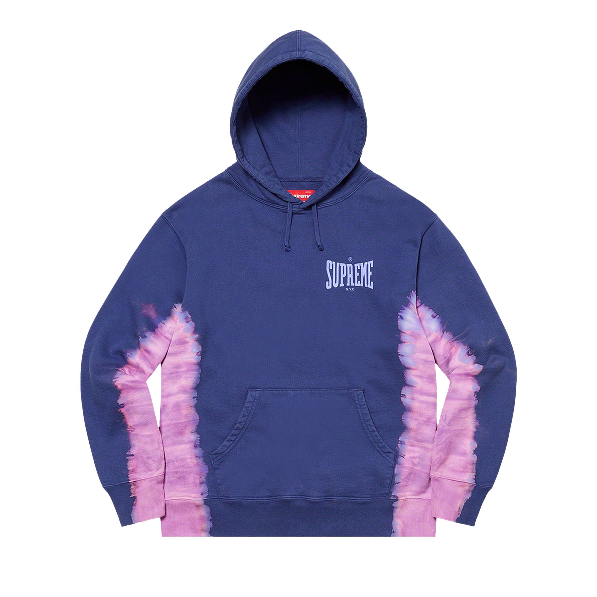 Pre-owned Supreme Bleached Hooded Sweatshirt 'dark Royal' In Blue