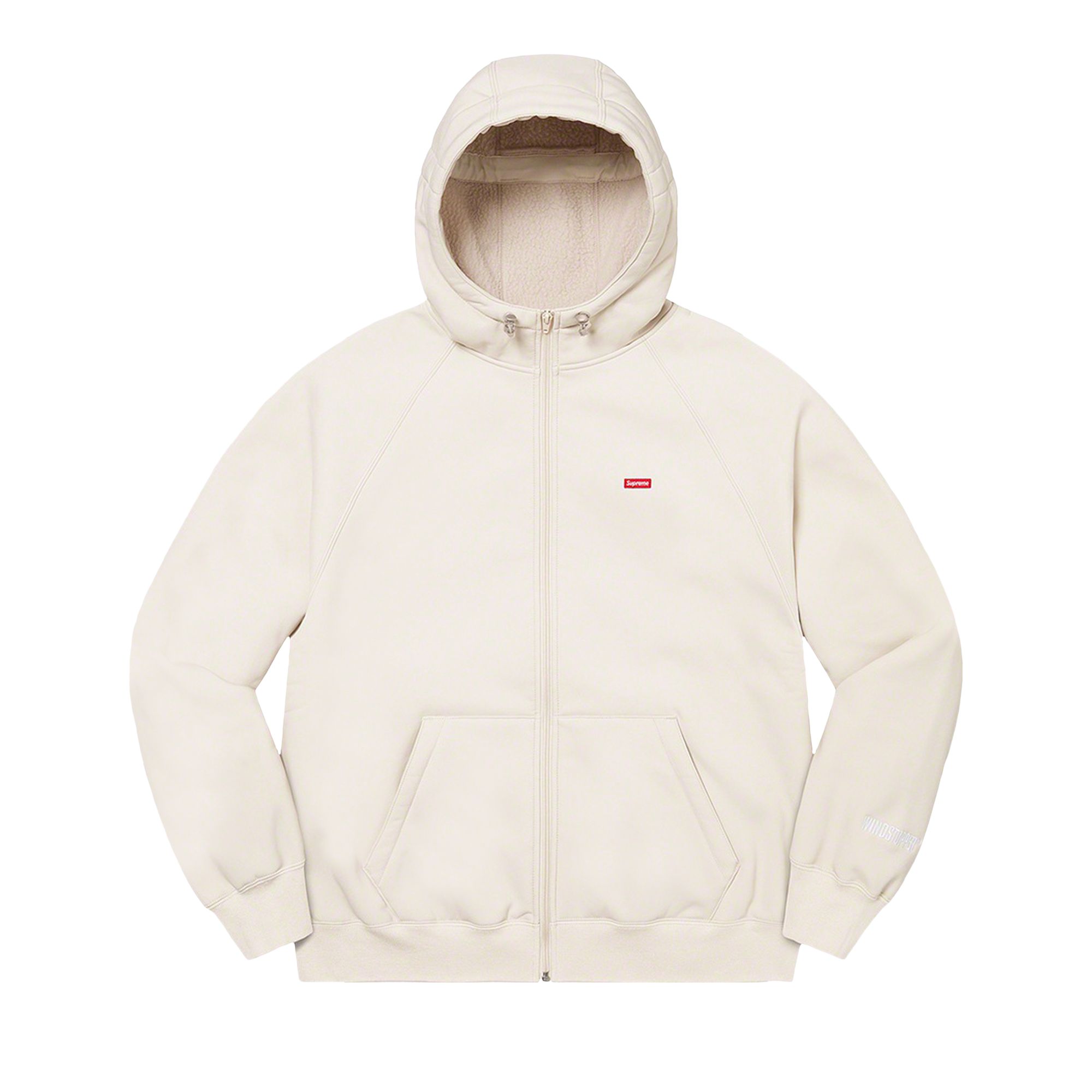 Pre-owned Supreme Windstopper Zip Up Hooded Sweatshirt 'stone' | Cream | Men's Size L