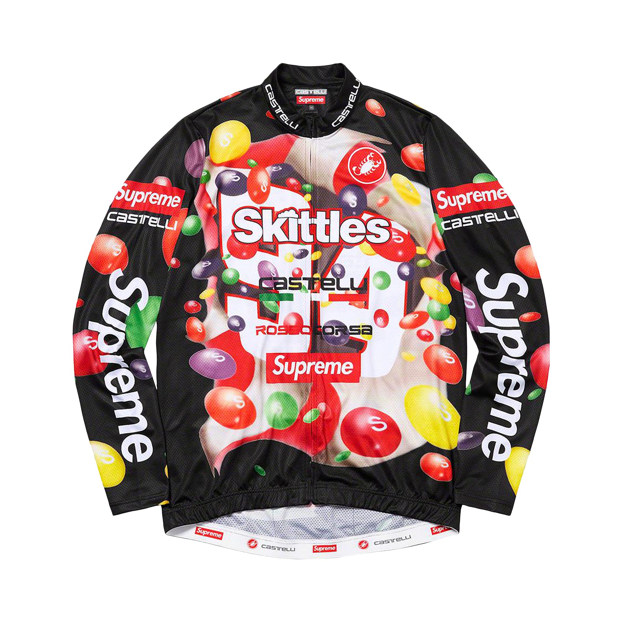 Supreme x Skittles x Castelli Long-Sleeve Cycling Jersey 'Black' | Men's Size M