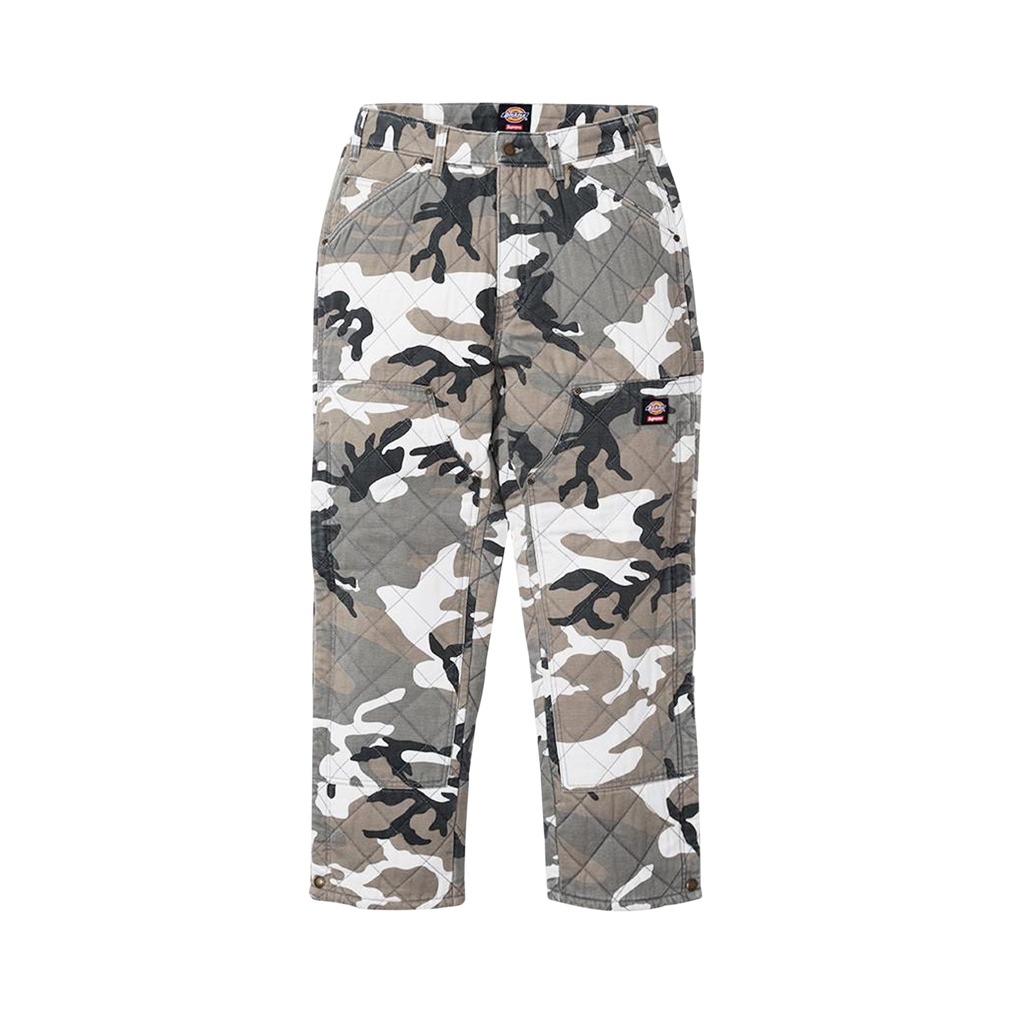 Pre-owned Supreme X Dickies Quilted Double Knee Painter Pant 'grey Camo' | Men's Size 34