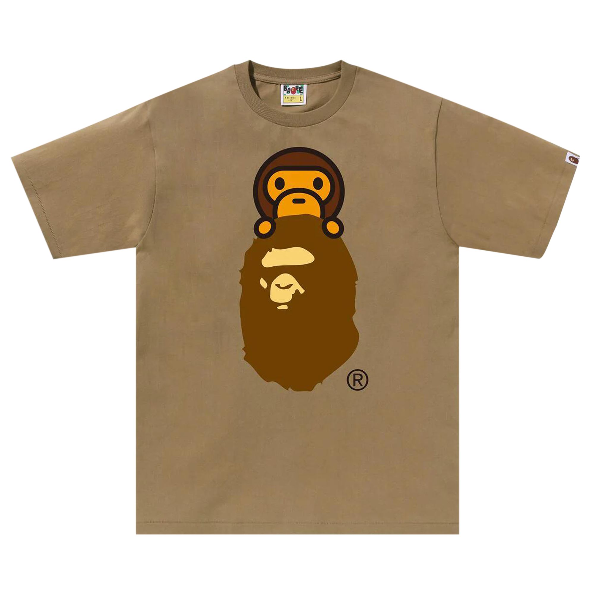 Pre-owned Bape Milo On Ape Head Tee 'beige' In Tan