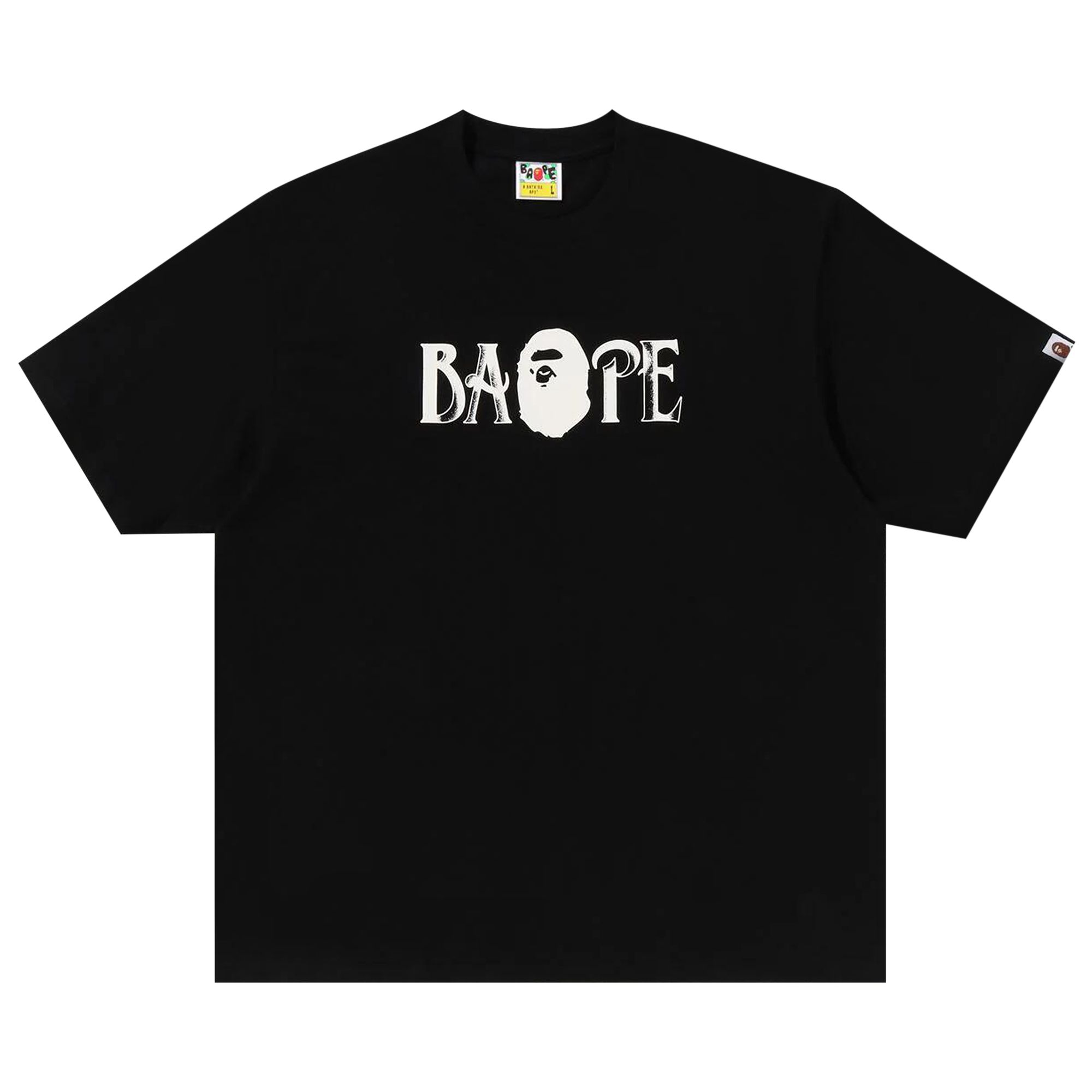 Pre-owned Bape Screen Print Logo Relaxed Fit Tee 'black' | Men's Size Xl