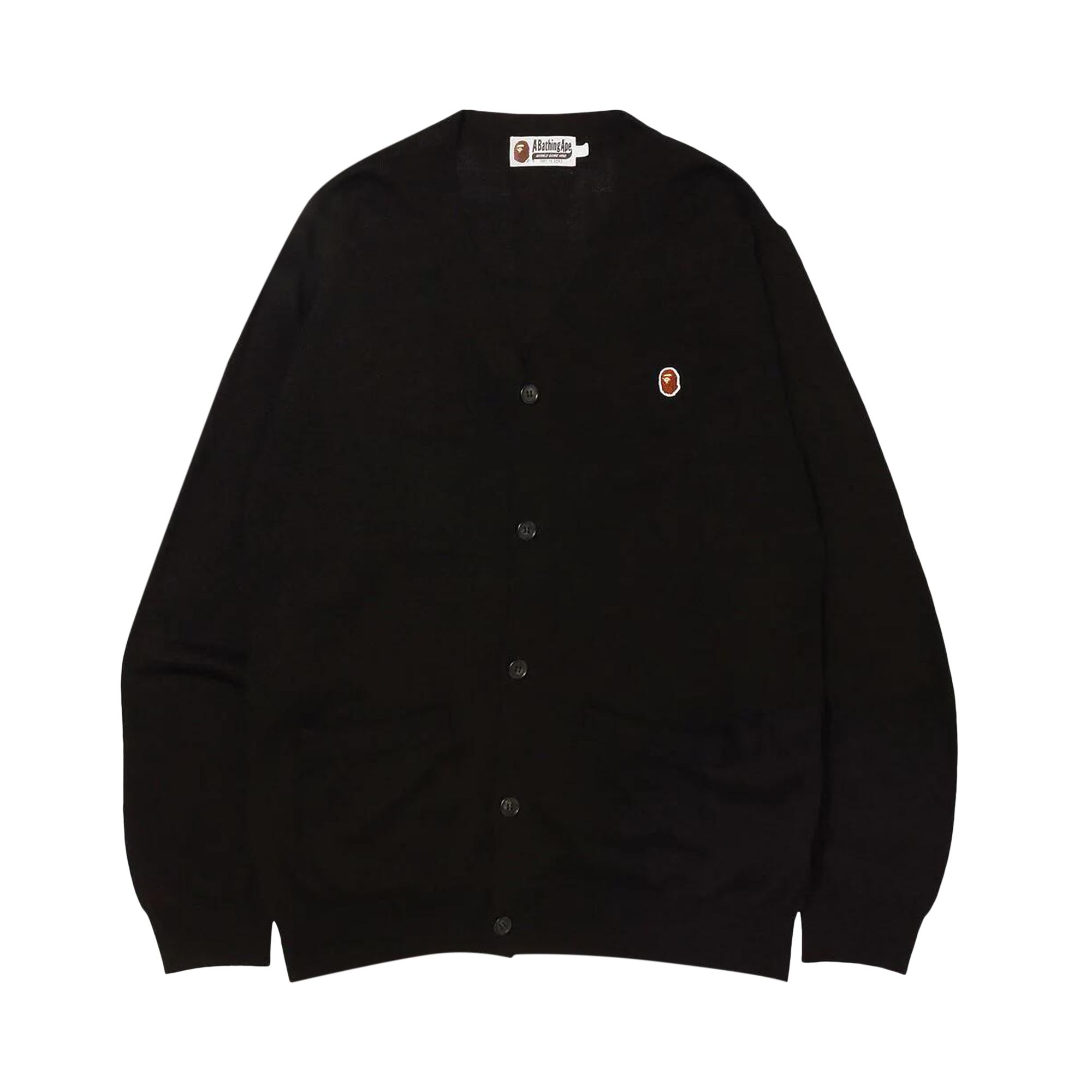 Pre-owned Bape Ape Head One Point Knit Cardigan 'black' | Men's Size Xl