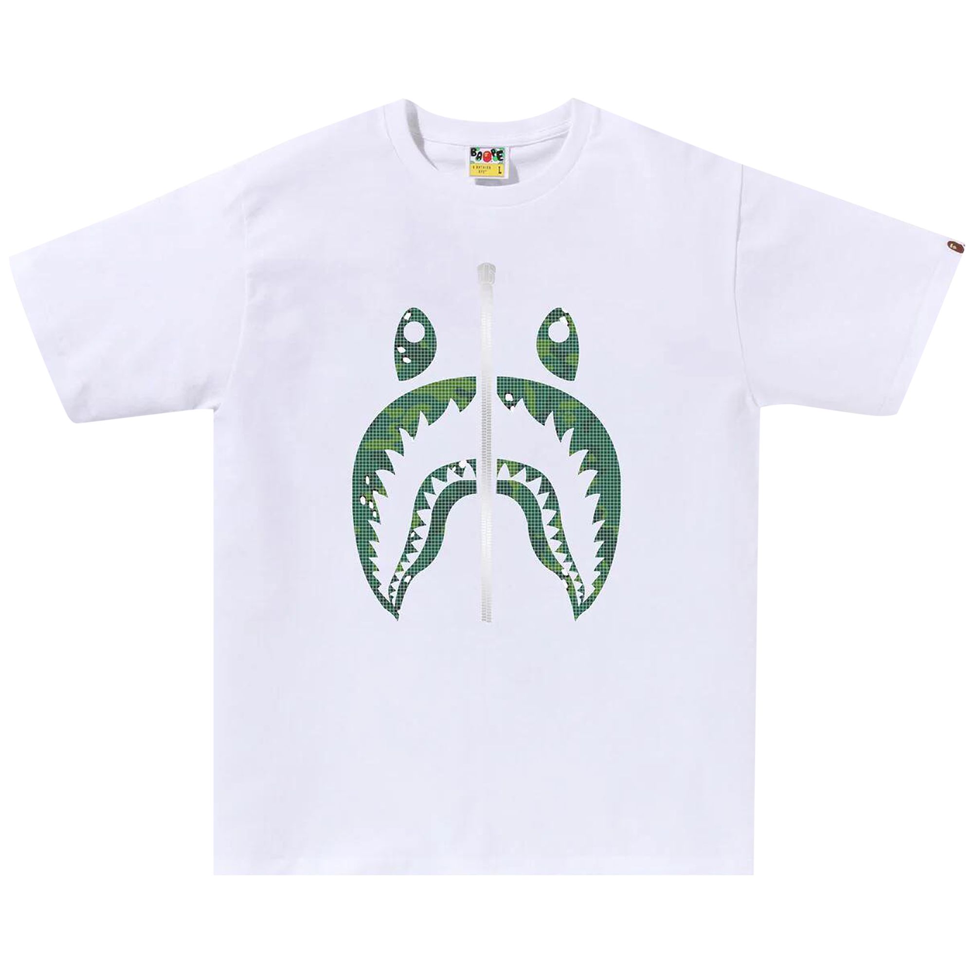 BAPE Bitmap Shark Tee 'White' | Men's Size S