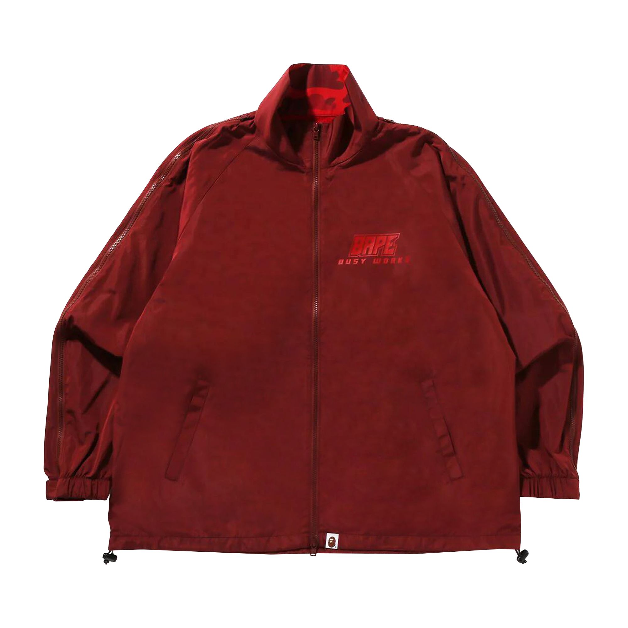 BAPE Color Camo Deformation Relaxed Fit Track Jacket 'Burgundy' | Red | Men's Size M
