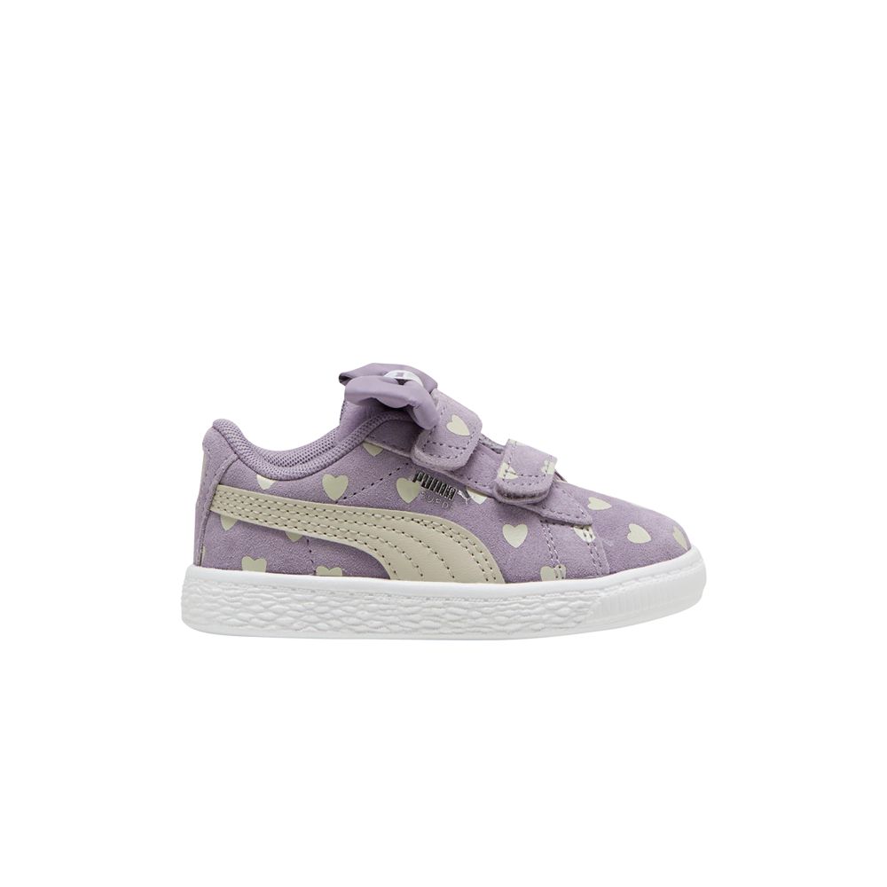Pre-owned Puma Suede Classic Re-bow Velcro Toddler 'hearts - Pale Plum' | Purple | Infant Size 9