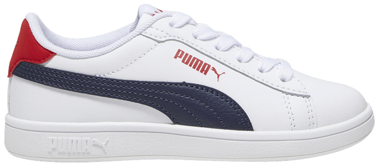 Puma Smash 30 Leather Big Kid White Navy Red