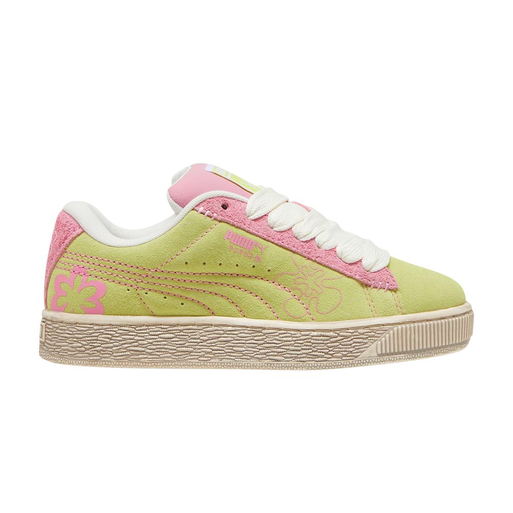 Pre-owned Puma Suede Xl Big Kid 'skater Bloom - Lime Sheen' | Green | Kid's Size 5.5