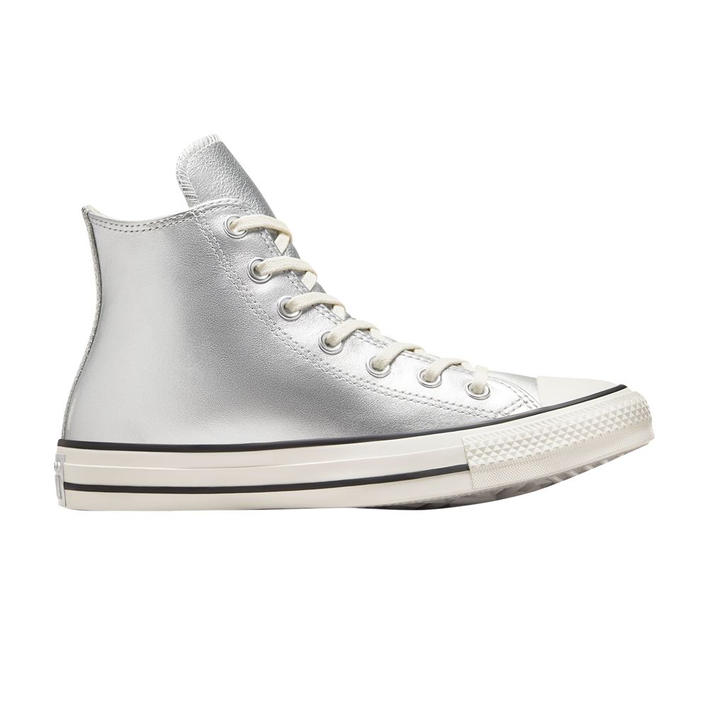 Pre-owned Converse Wmns Chuck Taylor All Star High 'metallic Leather - Silver'