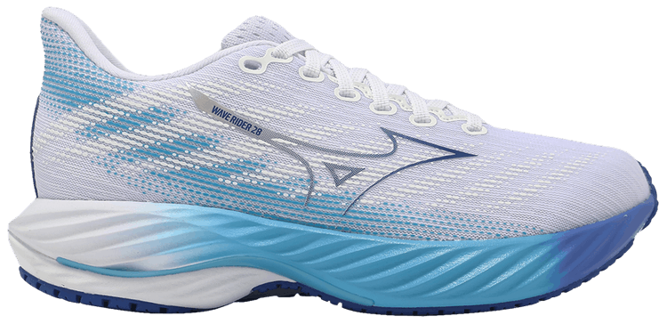 Mizuno Wmns Wave Rider 28 Wide White Mugen Blue