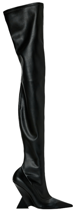 The Attico Wmns Cheope Stretch Thigh High Heel Boot Black