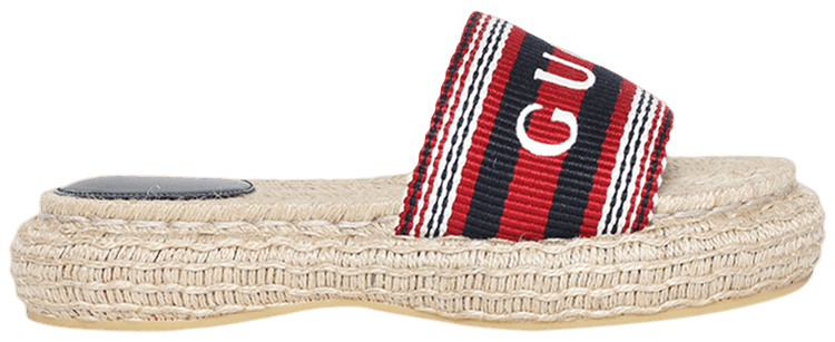Gucci Wmns Espadrille Slide Blue Red