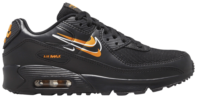 Nike Air Max 90 GS Multi Swoosh   Black Orange