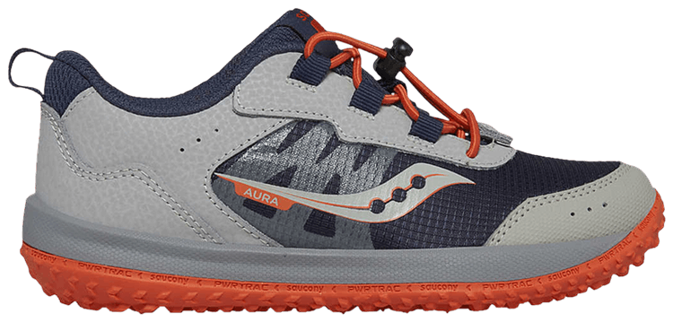 Saucony Aura KDZ Big Kid Grey Orange Navy
