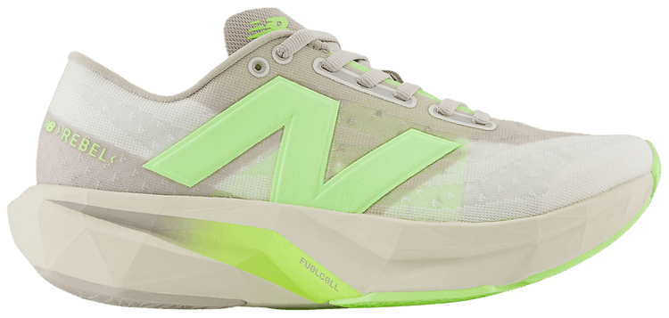 New Balance Wmns FuelCell Rebel v4 Wide Moonrock Bleached Lime Glo