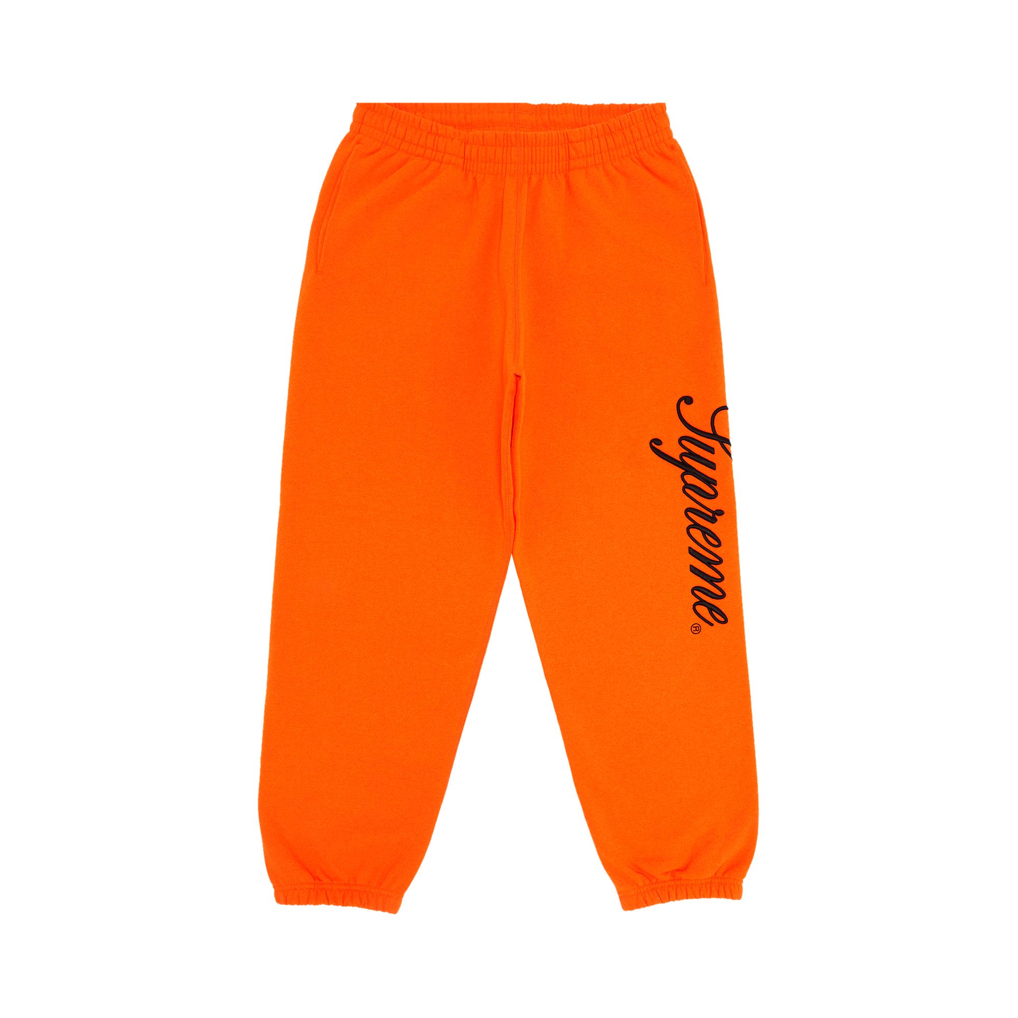 Pre-owned Supreme Embroidered Script Sweatpant 'bright Orange'
