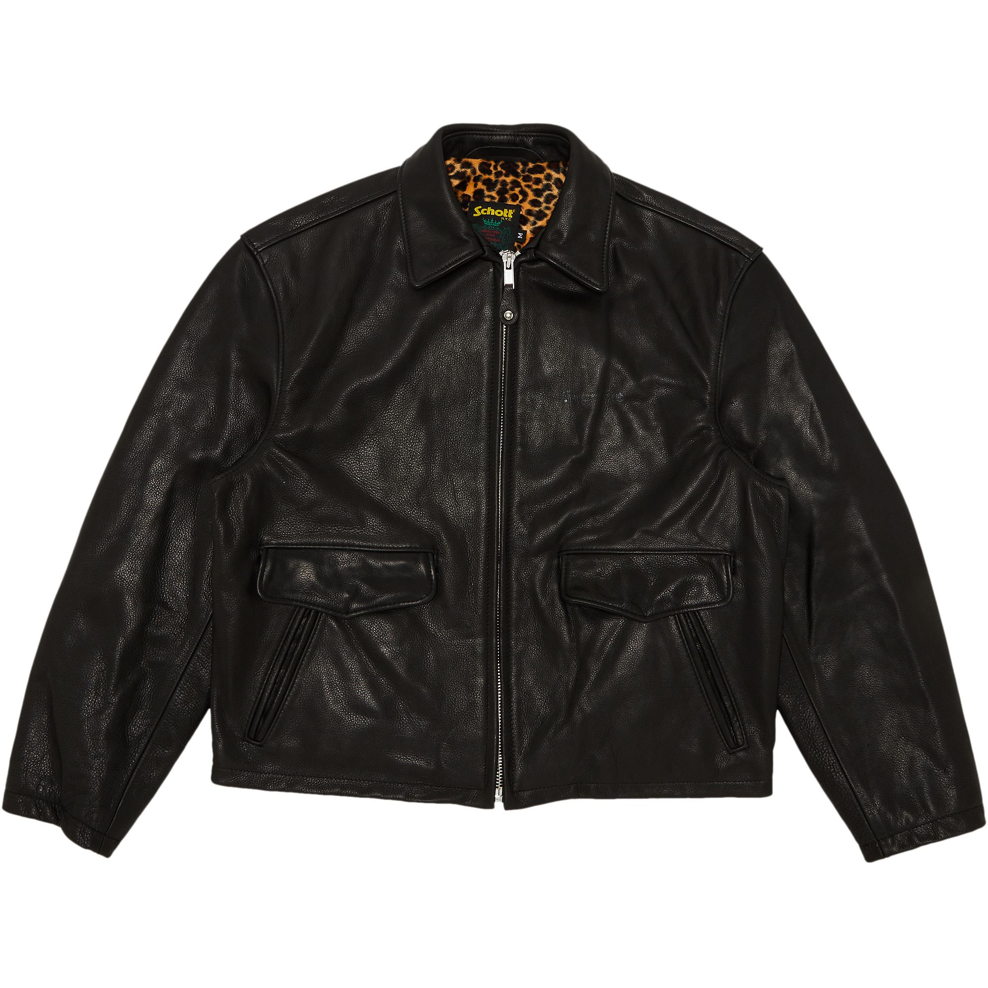 Supreme x Schott Leather Racer Jacket 'Black' | Men's Size XL